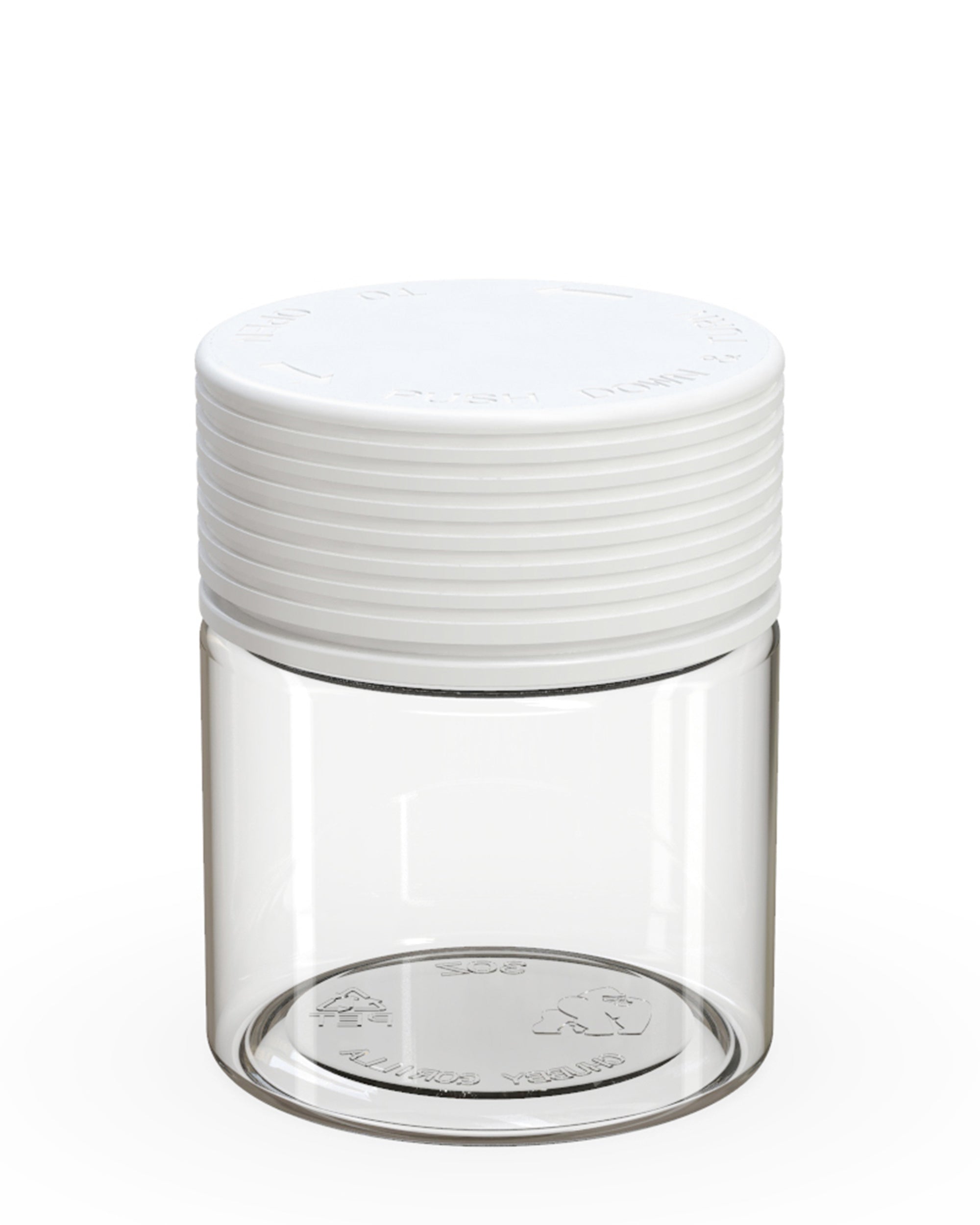 CHUBBY GORILLA | Child Resistant Clear Plastic Spiral Jar w/ White Cap | 55mm - 3oz - 400 Count