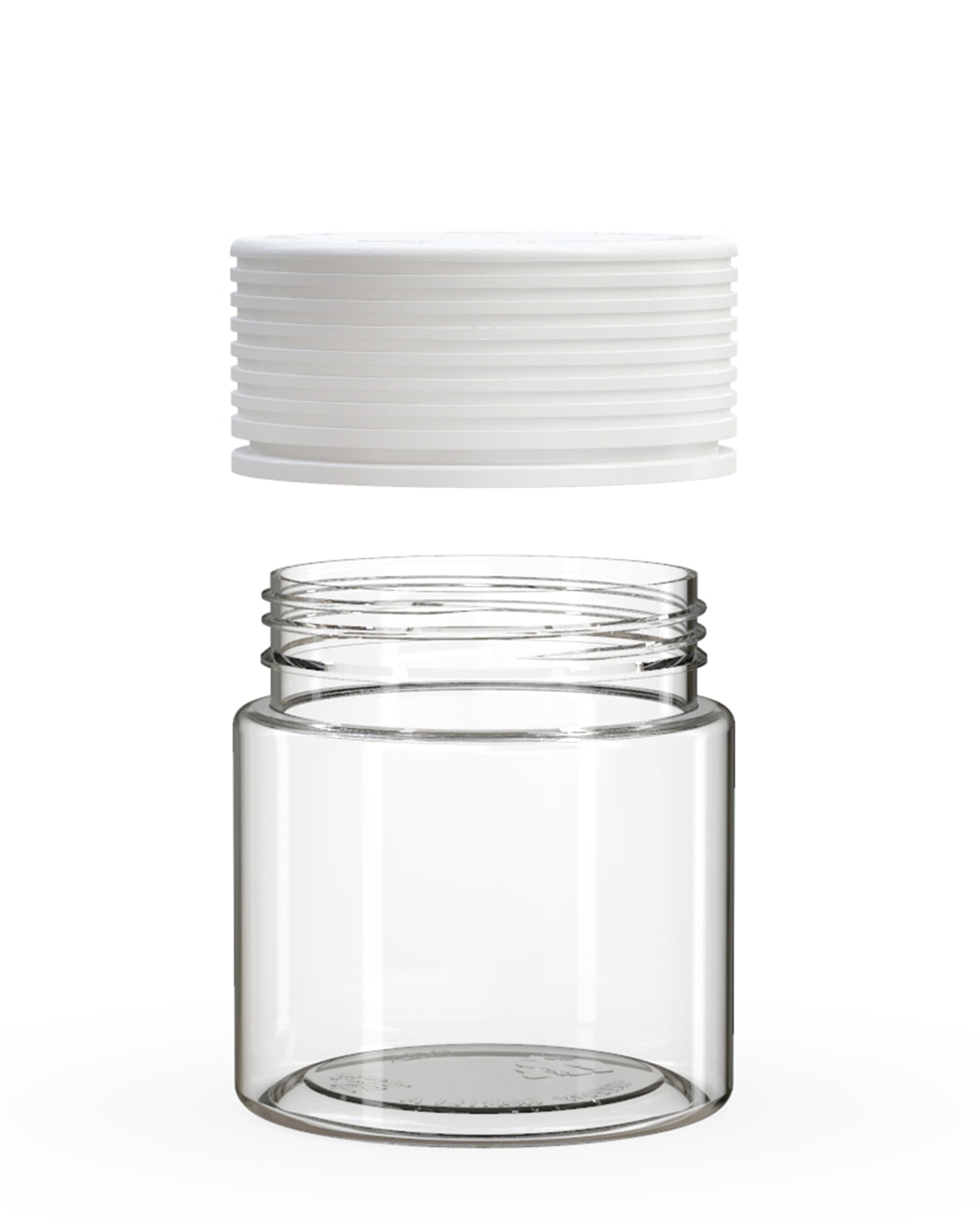 CHUBBY GORILLA | Child Resistant Clear Plastic Spiral Jar w/ White Cap | 55mm - 3oz - 400 Count