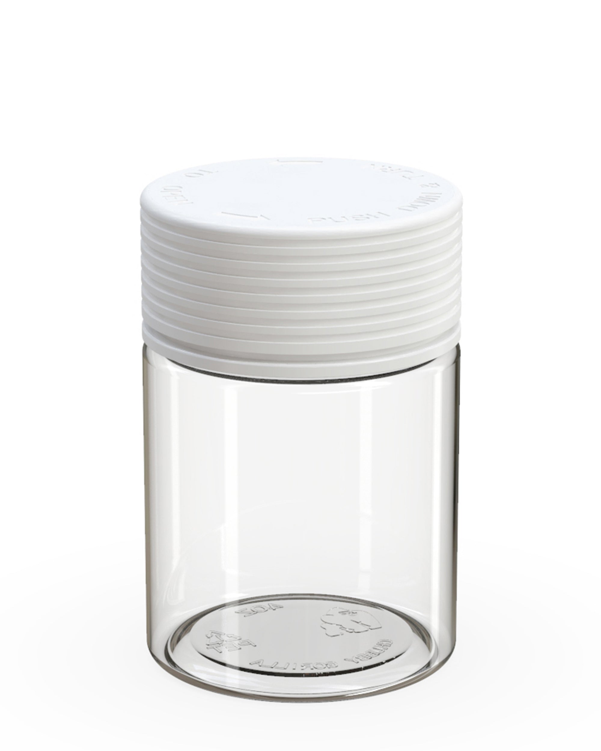 CHUBBY GORILLA | Child Resistant Clear Plastic Spiral Jar w/ White Cap | 55mm - 4oz - 400 Count