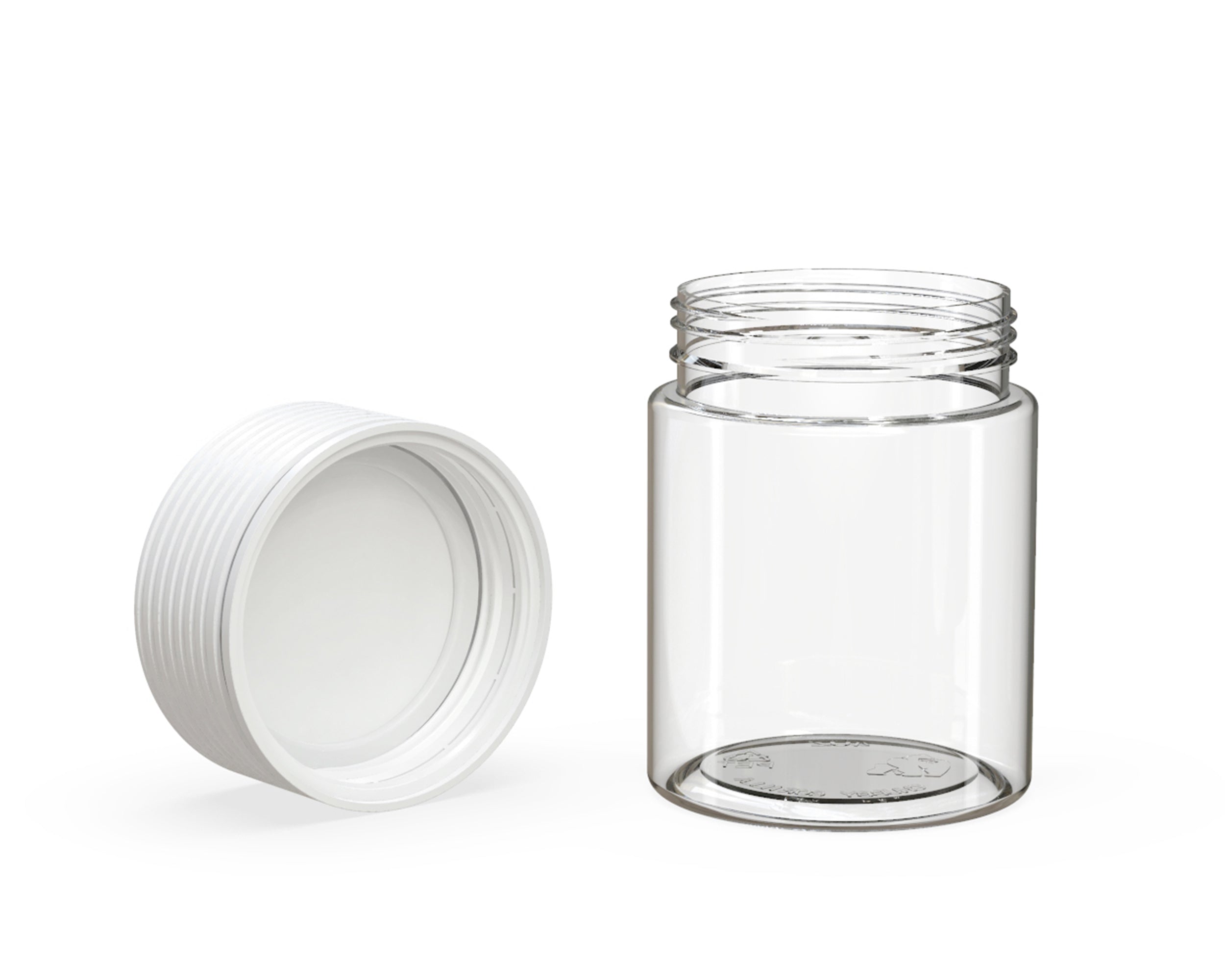 CHUBBY GORILLA | Child Resistant Clear Plastic Spiral Jar w/ White Cap | 55mm - 4oz - 400 Count