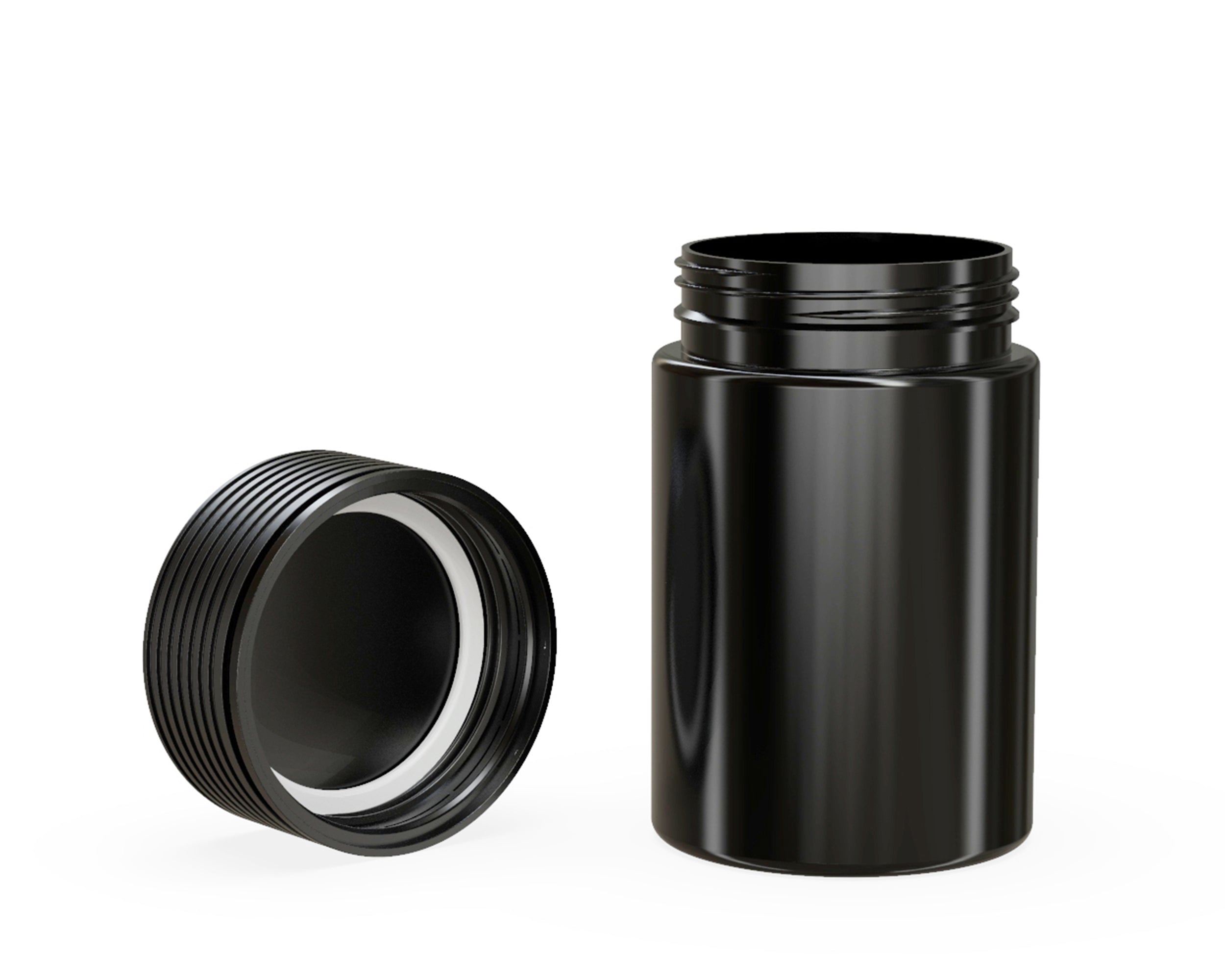 CHUBBY GORILLA | Child Resistant Black Plastic Spiral Jar w/ Black Cap | 55mm - 5oz - 300 Count