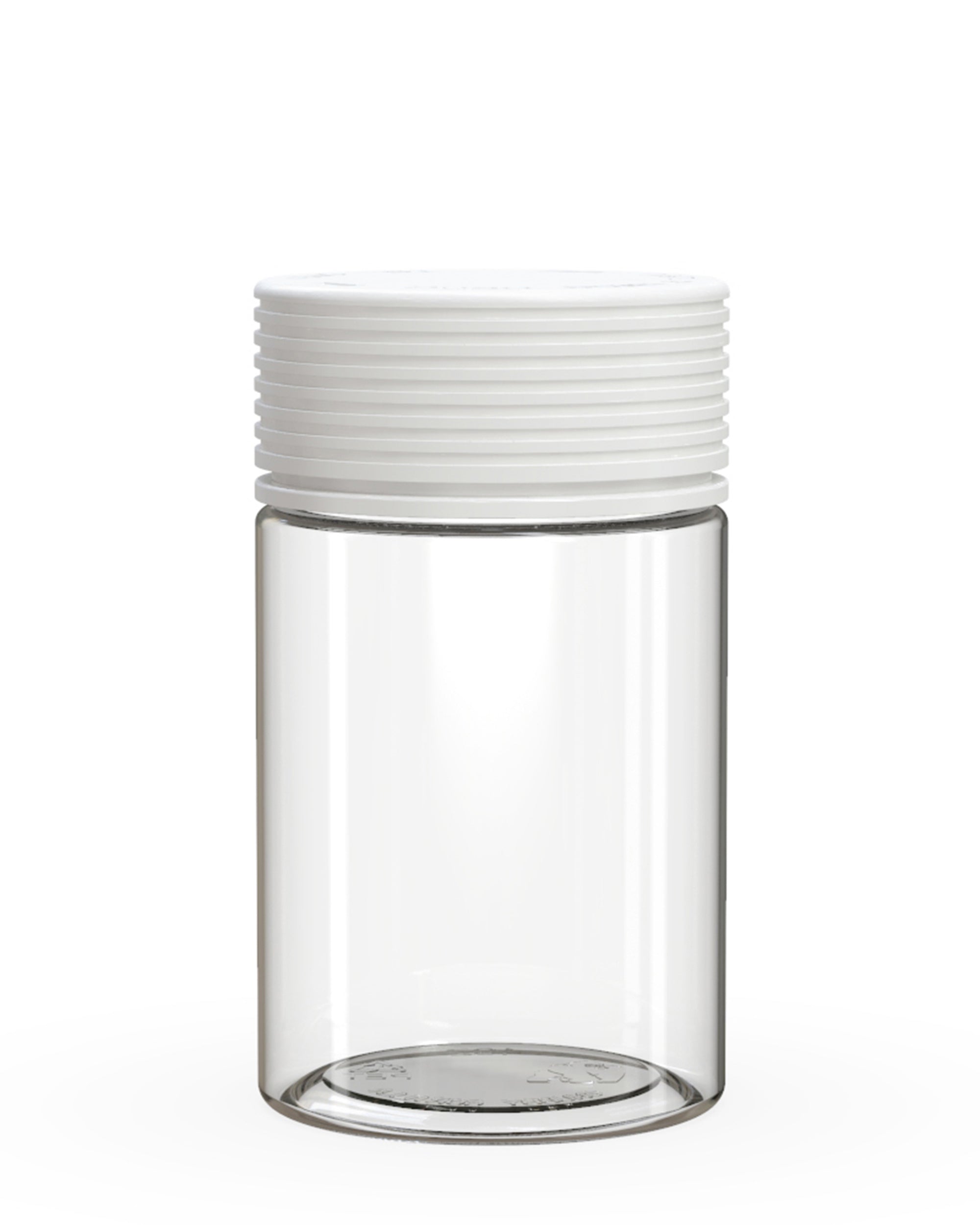 CHUBBY GORILLA | Child Resistant Clear Plastic Spiral Jar w/ White Cap | 55mm - 5oz - 300 Count