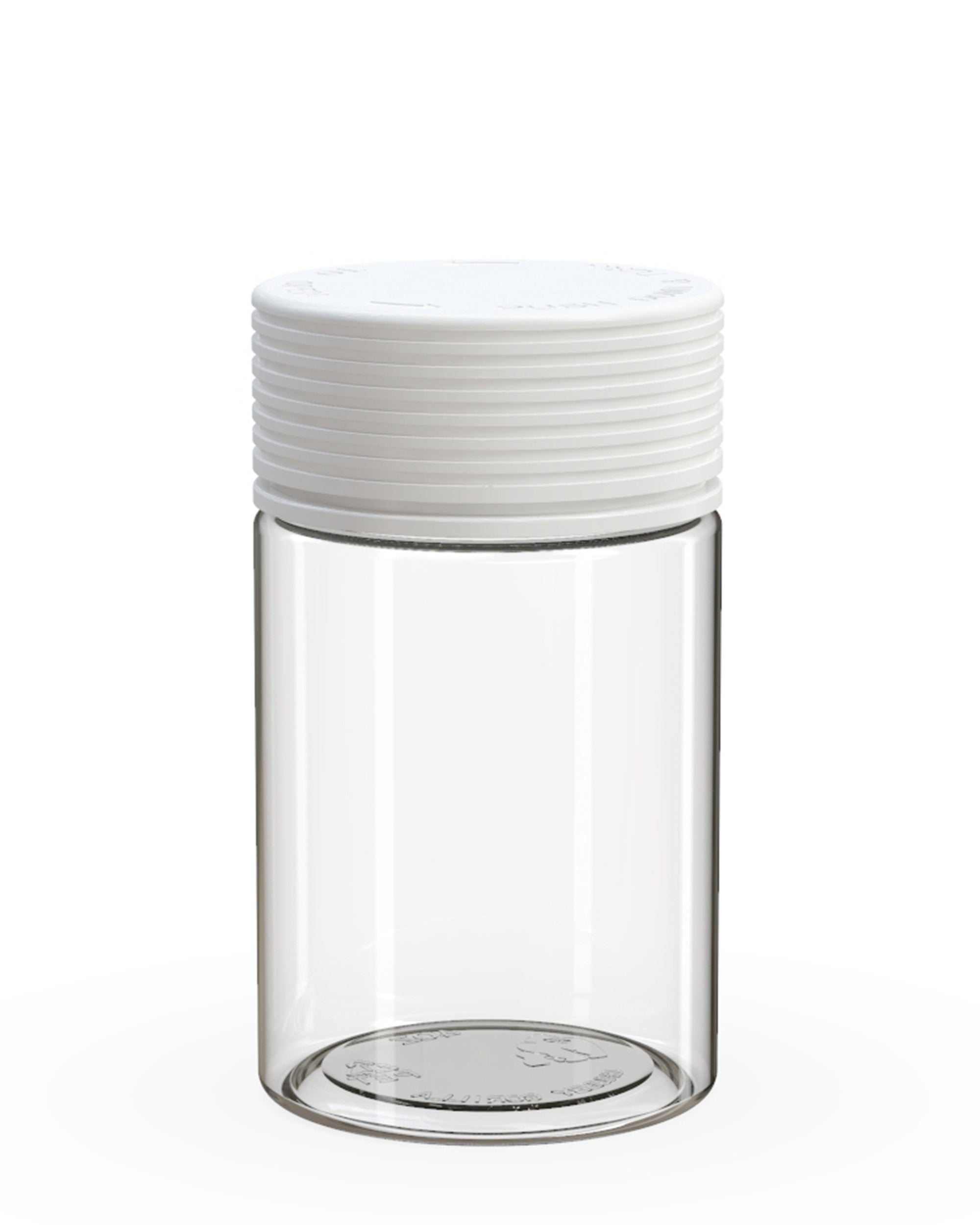 CHUBBY GORILLA | Child Resistant Clear Plastic Spiral Jar w/ White Cap | 55mm - 5oz - 300 Count