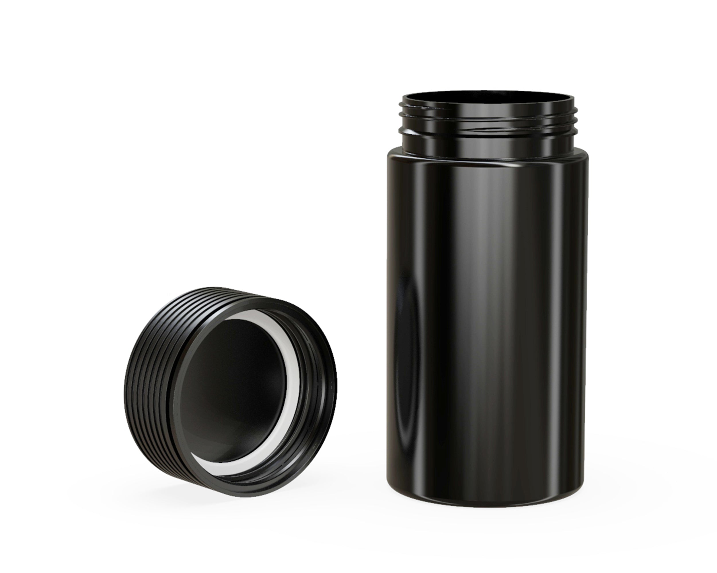 CHUBBY GORILLA | Child Resistant Black Plastic Spiral Jar w/ Black Cap | 55mm - 6oz - 300 Count