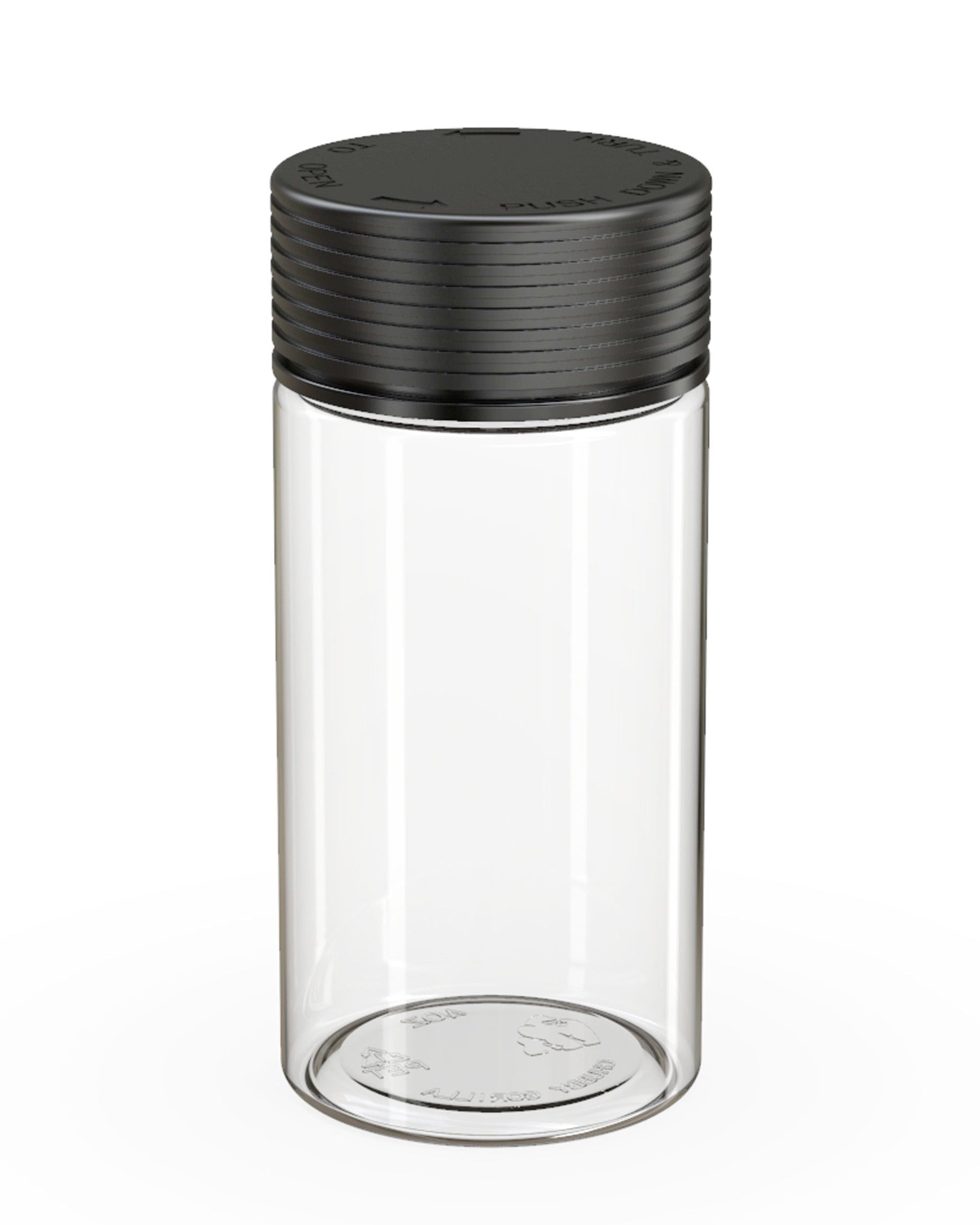 CHUBBY GORILLA | Child Resistant Clear Plastic Spiral Jar w/ Black Cap | 55mm - 6oz - 300 Count