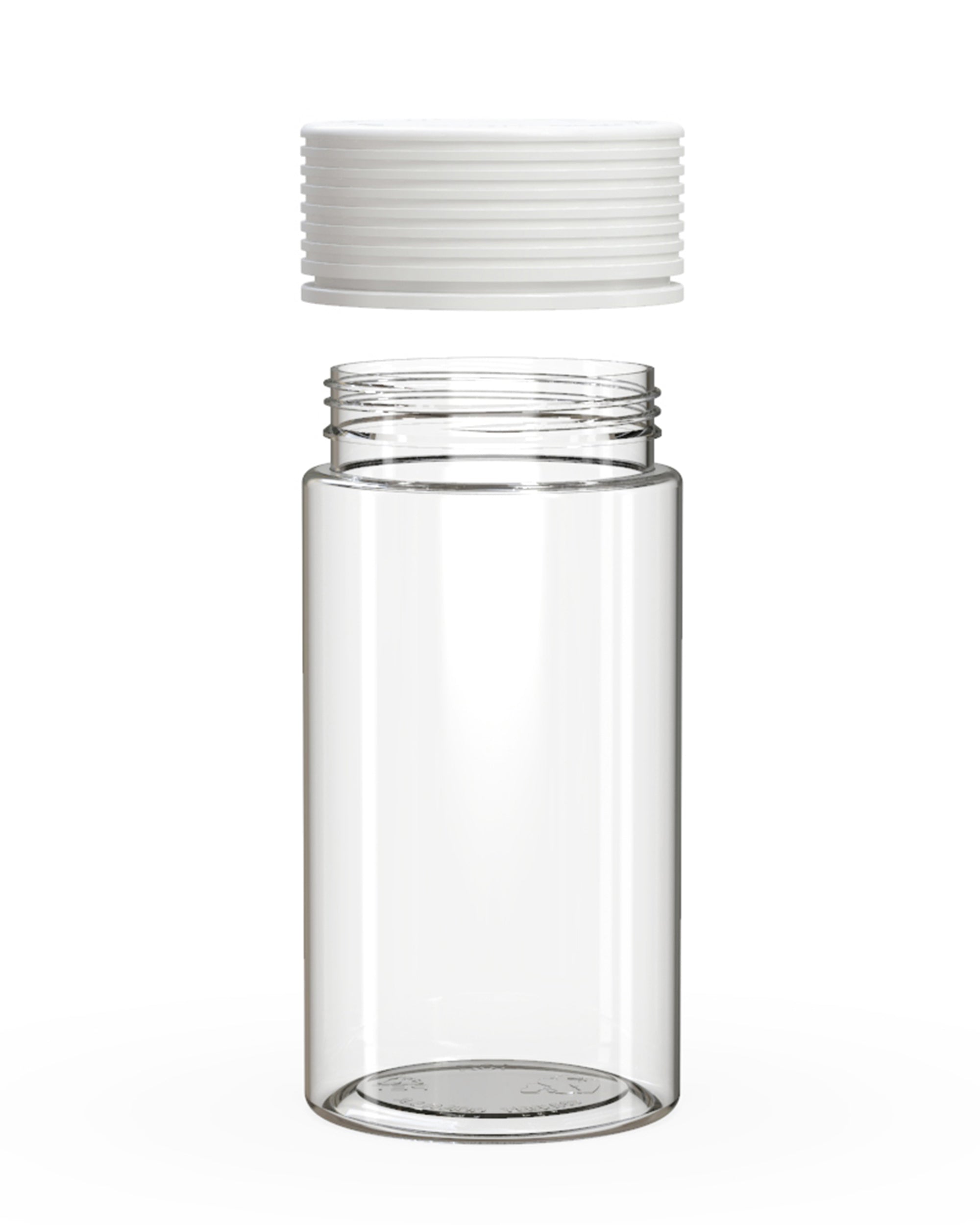 CHUBBY GORILLA | Child Resistant Clear Plastic Spiral Jar w/ White Cap | 55mm - 6oz - 300 Count