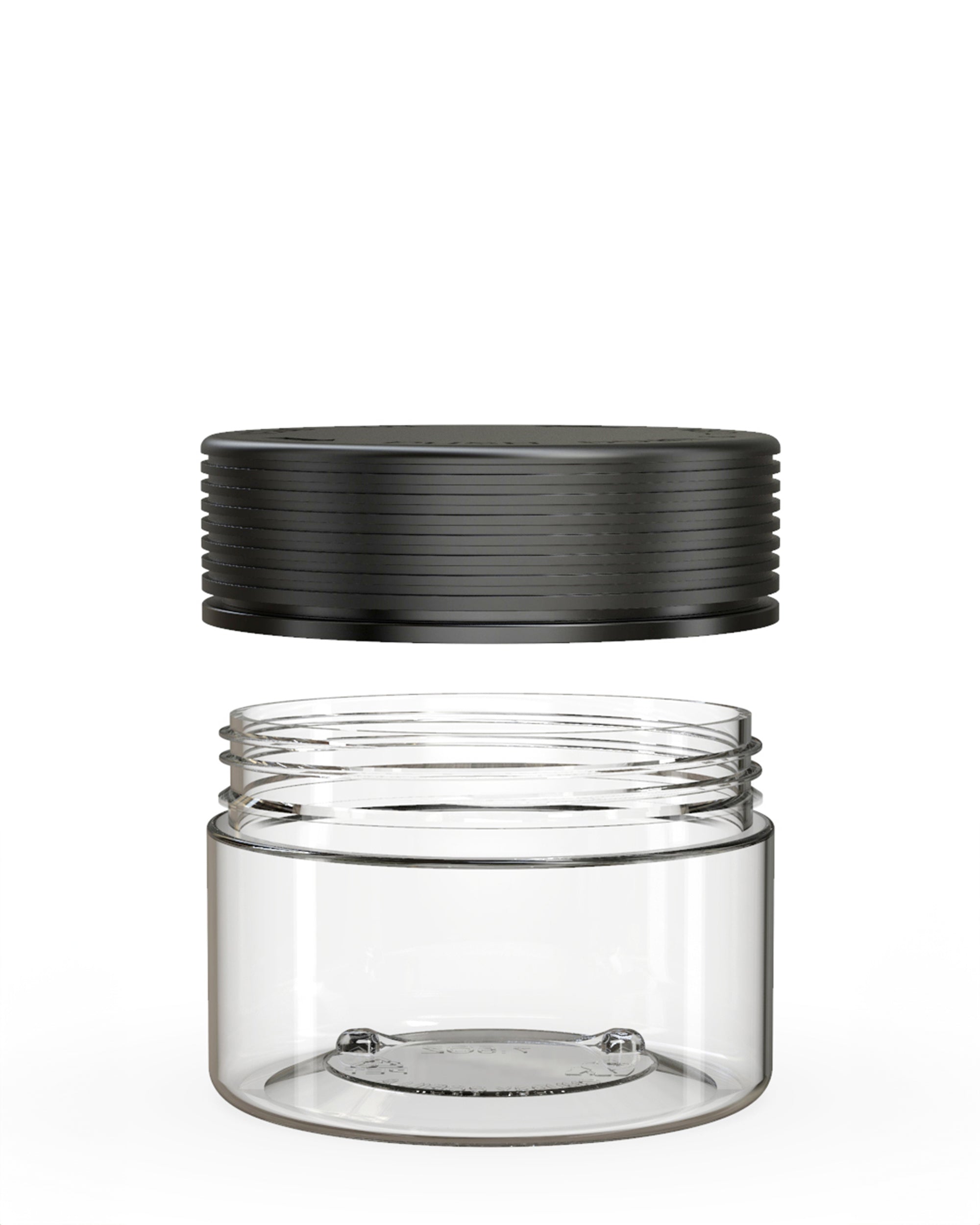 CHUBBY GORILLA | Child Resistant Clear Plastic Spiral XL Jar w/ Black Cap | 92.5mm - 7.5oz - 100 Count