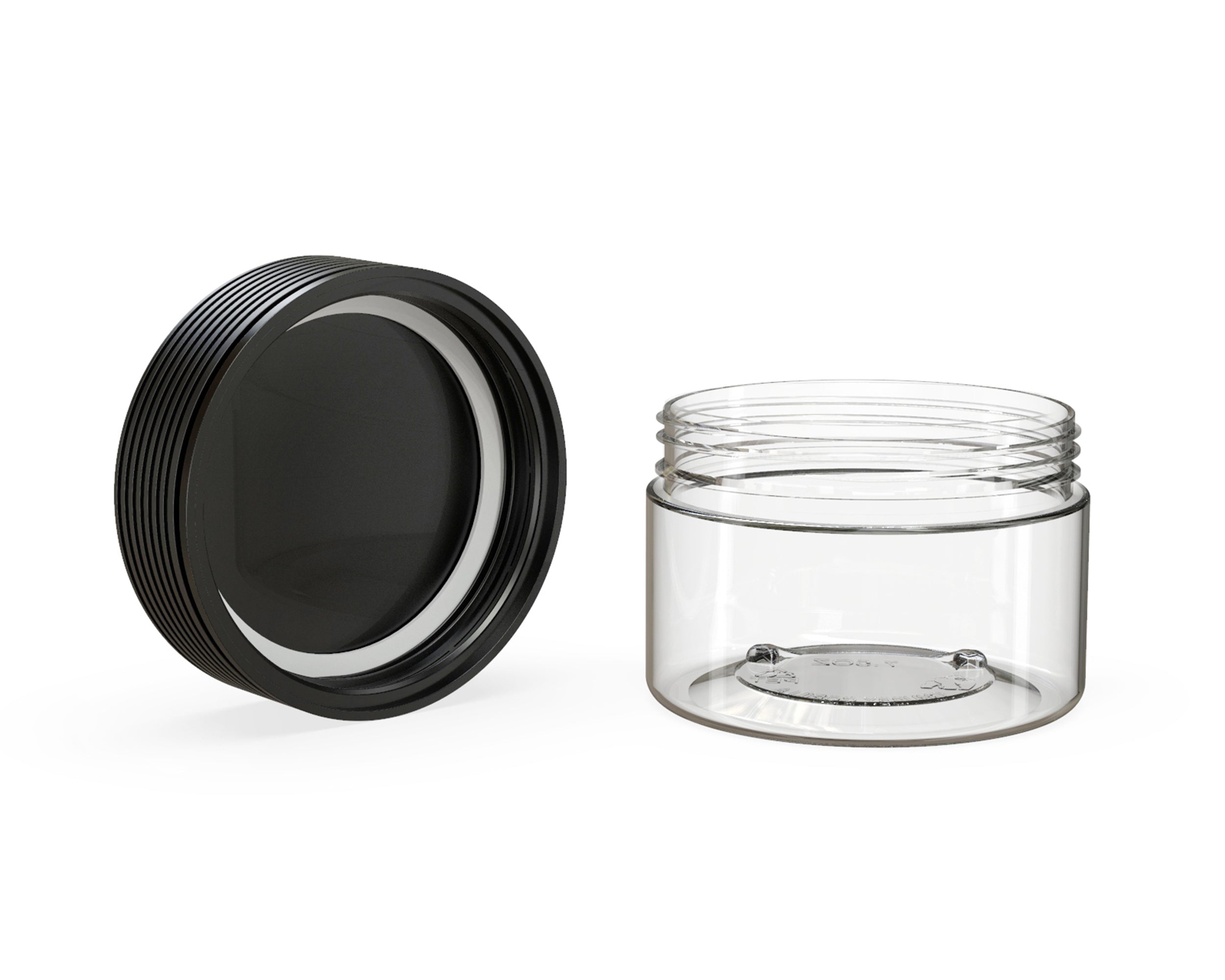 CHUBBY GORILLA | Child Resistant Clear Plastic Spiral XL Jar w/ Black Cap | 92.5mm - 7.5oz - 100 Count