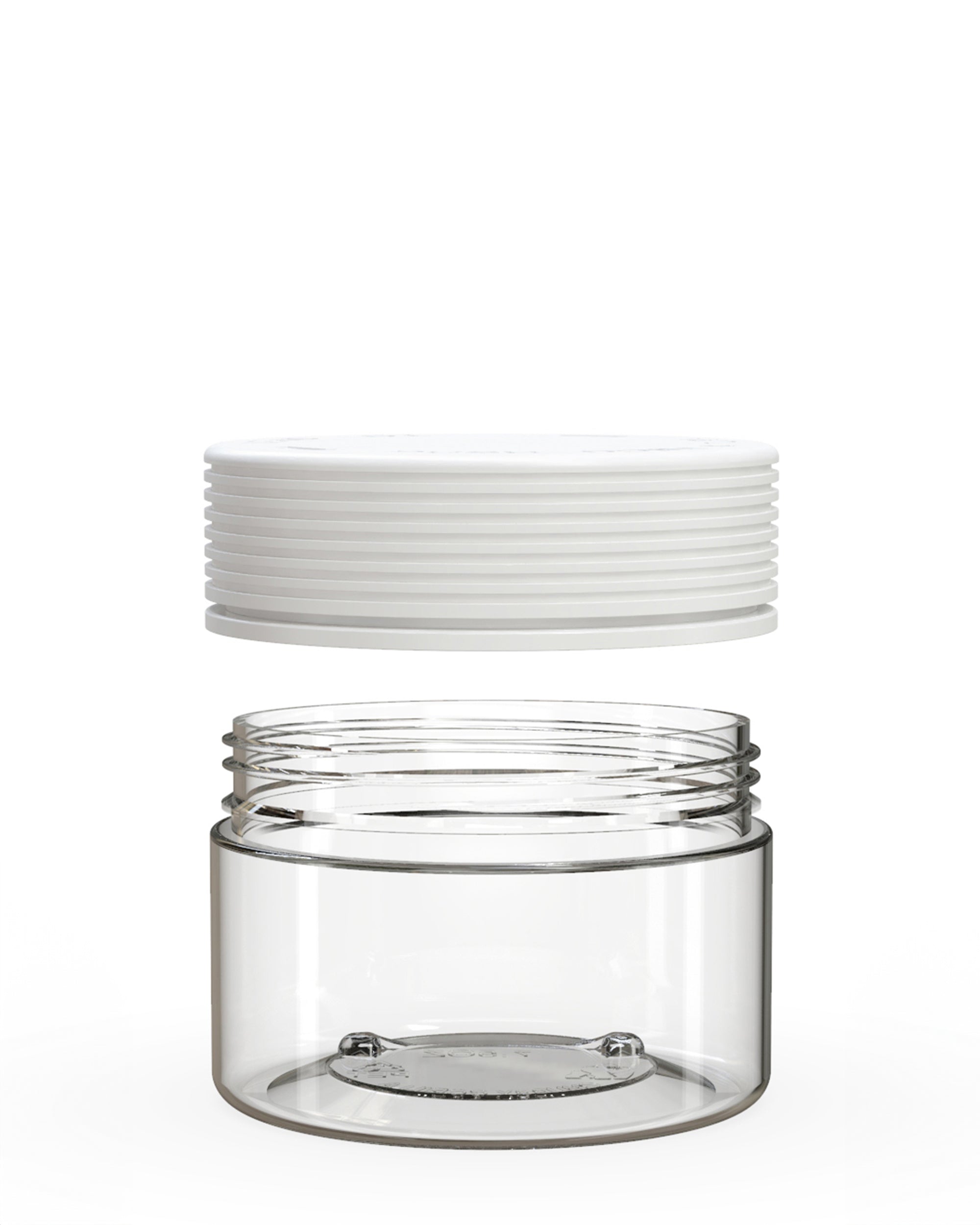 CHUBBY GORILLA | Child Resistant Clear Plastic Spiral XL Jar w/ White Cap | 92.5mm - 7.5oz - 100 Count