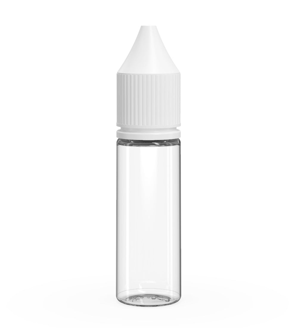 CHUBBY GORILLA Child Resistant Unicorn V3 PET Dropper Bottles Clear | 16.5mL - w/ White Lid | Sample