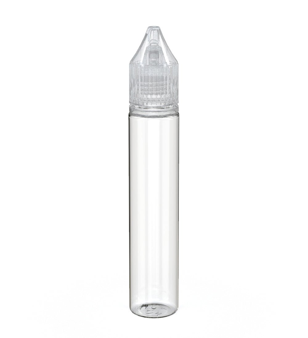 CHUBBY GORILLA Child Resistant Unicorn V3 PET Dropper Bottles Clear | 30mL - w/ Clear Reducer | Sample