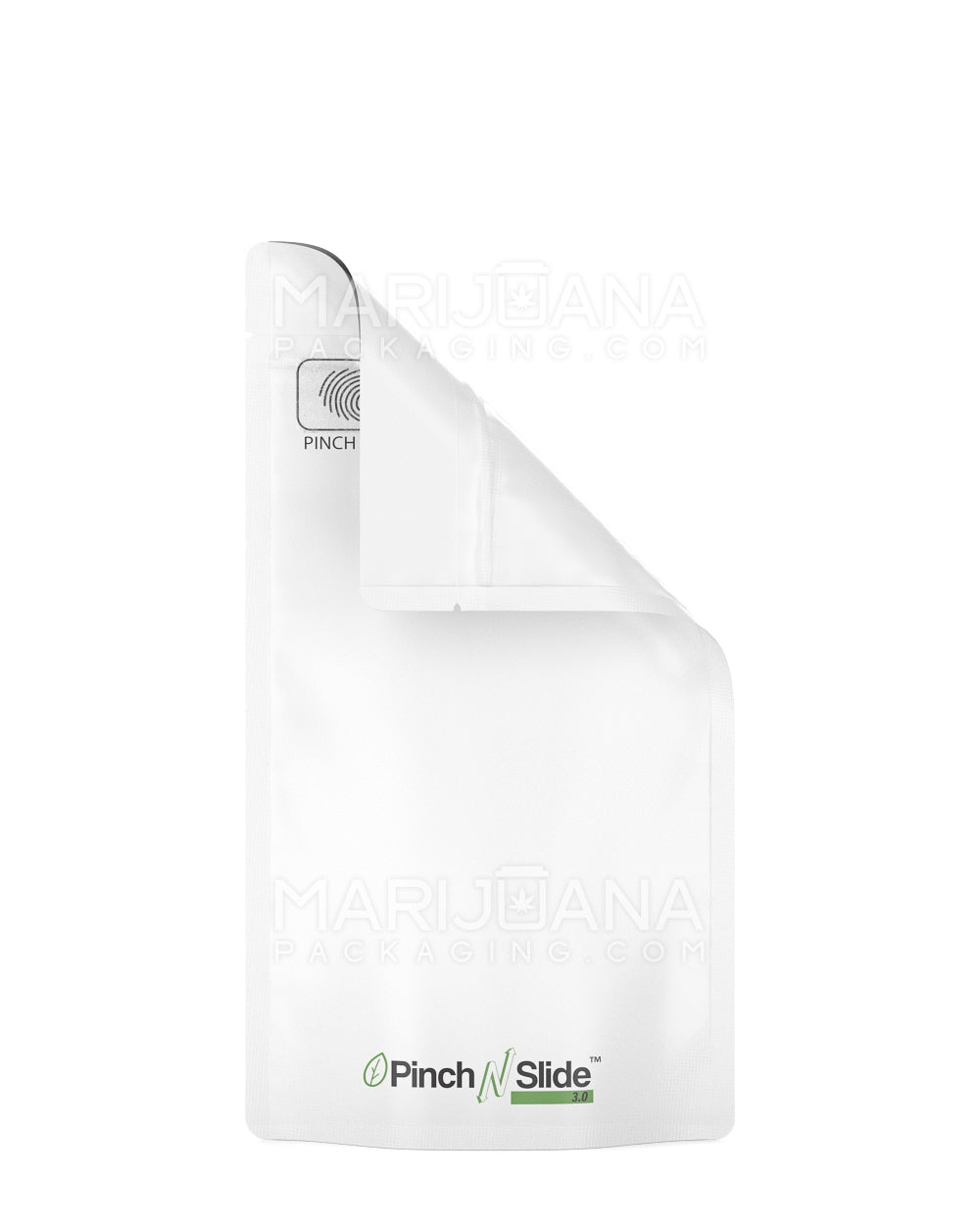 Child Resistant & Tamper Evident | Pinch N Slide 3.0 Matte White PCR Mylar Bags | 4in x 7.4in - 7g - 250 Count