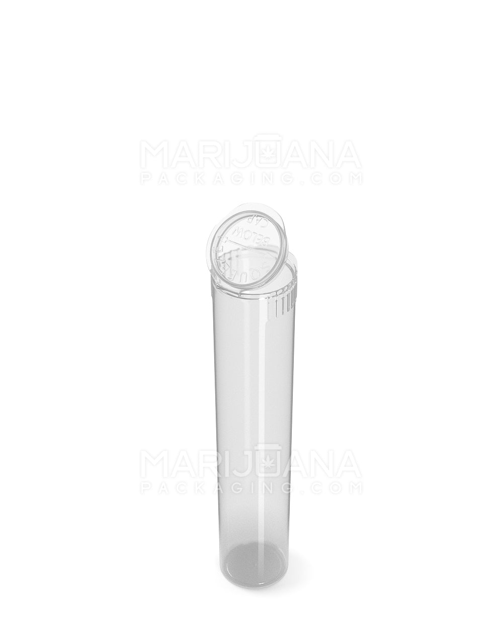 Child Resistant | Pop Top Plastic Pre-Roll Tubes (Open) | 78mm - Clear - 1200 Count