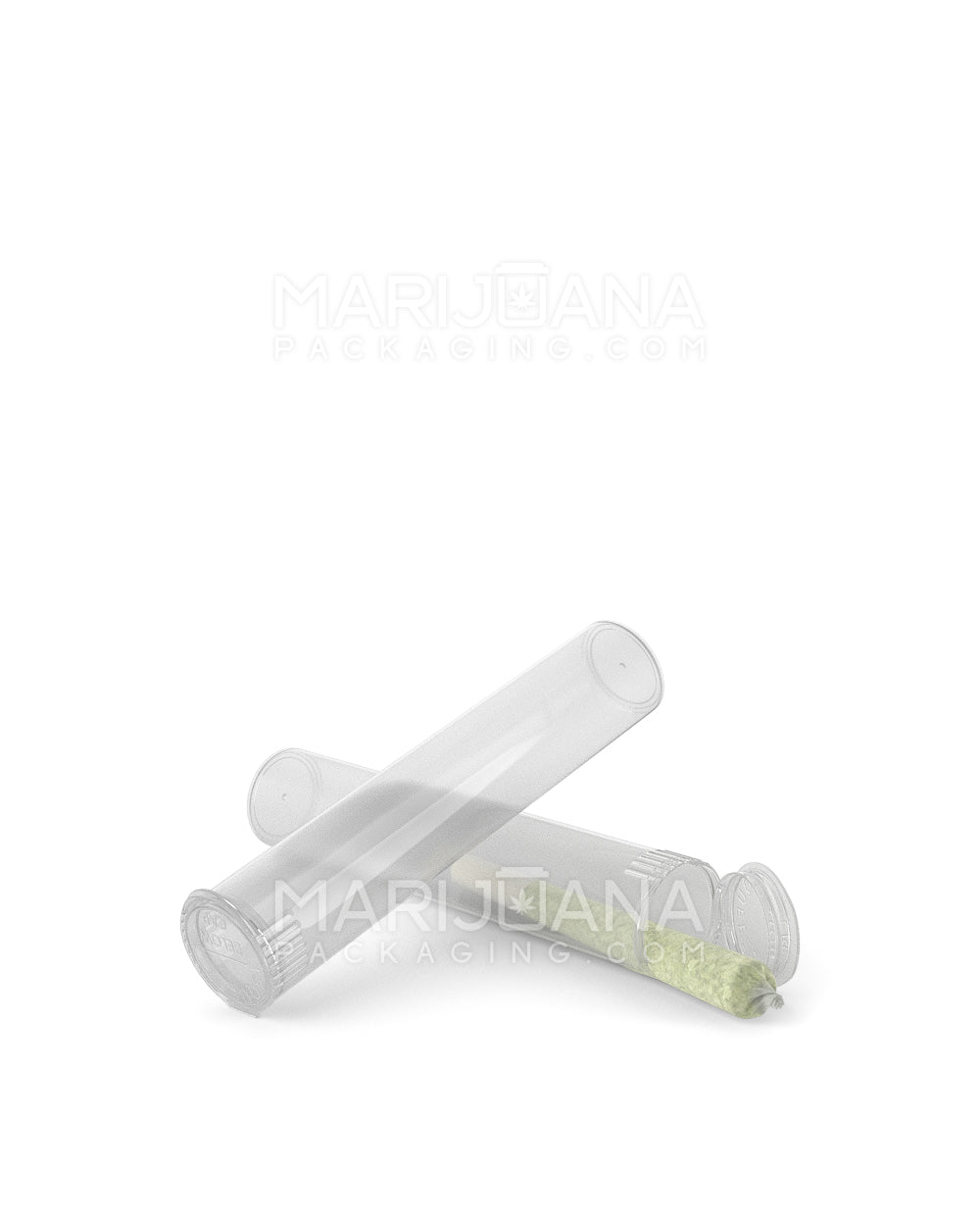 Child Resistant | Pop Top Plastic Pre-Roll Tubes (Open) | 78mm - Clear - 1200 Count