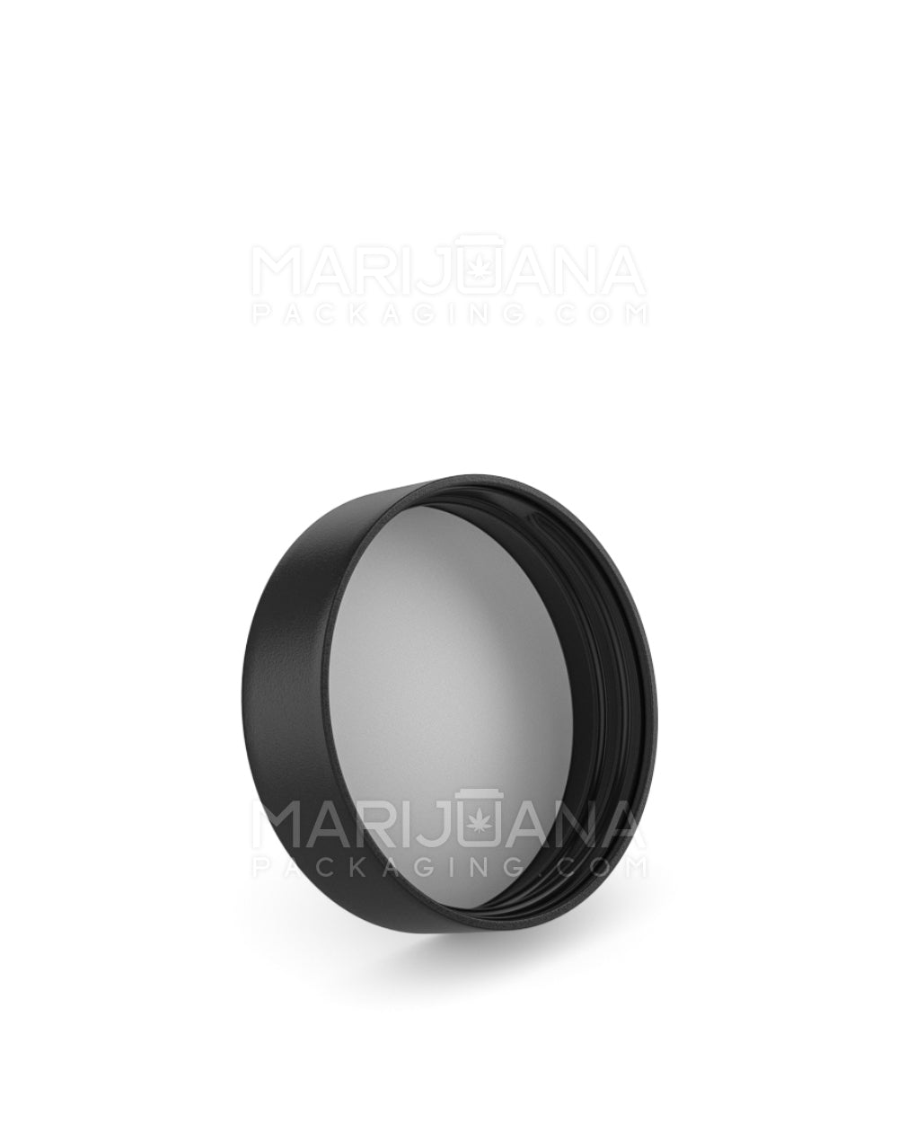 Child Resistant | Smooth Push Down & Turn Plastic Caps w/ Pressure Seal Liner | 50mm - Matte Black - 100 Count