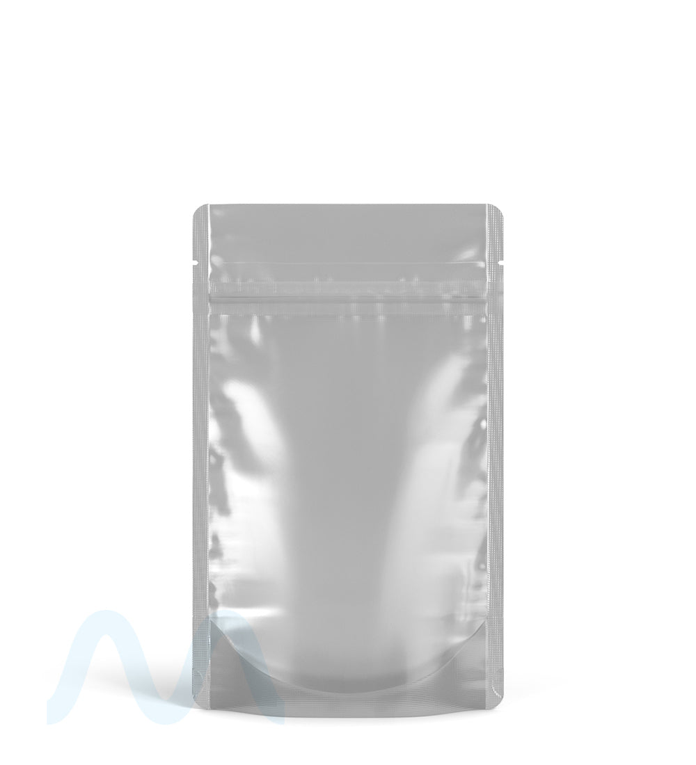 Tamper Evident | Matte Silver Vista PCR Mylar Bags (Tear Notch) | 4in x 6.5in - 7g - 1000 Count