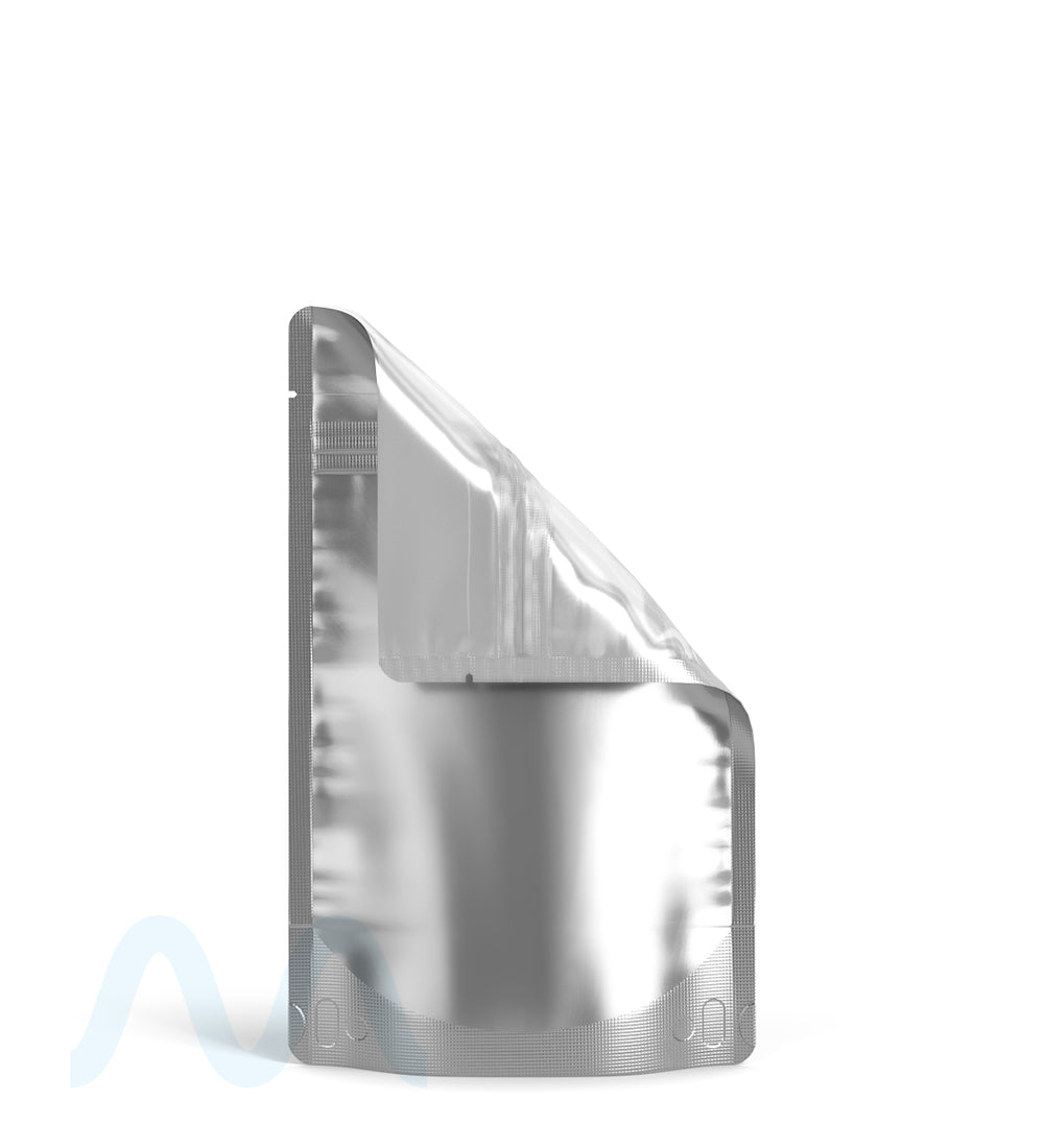 Tamper Evident Matte Silver Vista PCR Mylar Bags (Tear Notch) | 4in x 6.5in - 7g | Sample