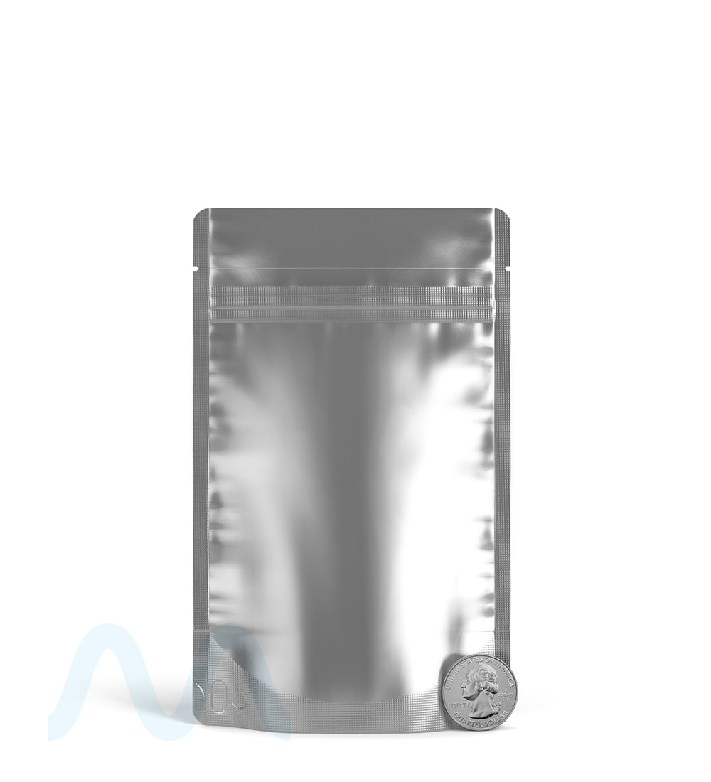 Tamper Evident | Matte Silver Vista PCR Mylar Bags (Tear Notch) | 4in x 6.5in - 7g - 1000 Count