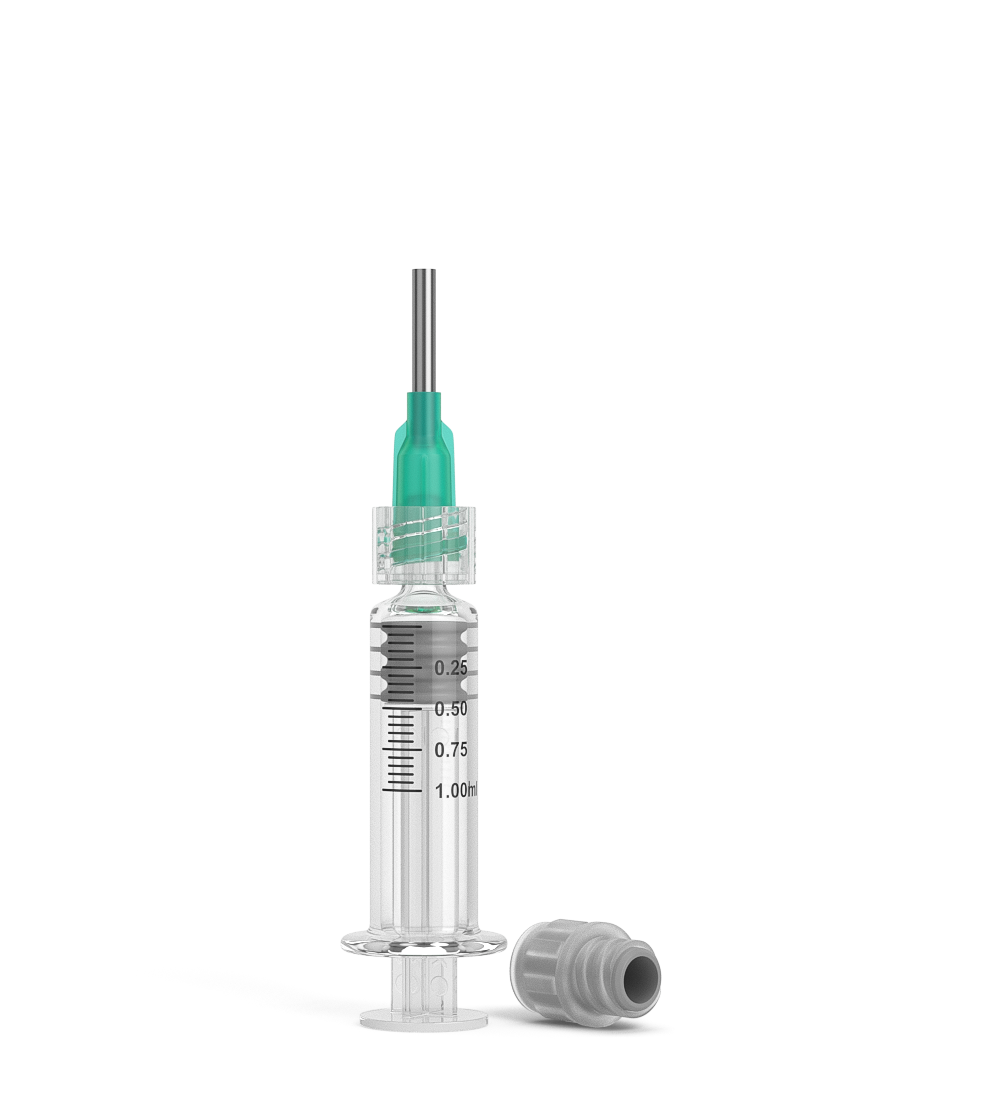 Luer Lock | Glass Dab Applicator Syringes | 1mL - 0.25mL Increments - 100 Count