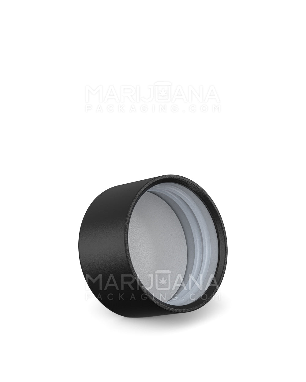Child Resistant | Smooth Push Down & Turn Plastic Caps for Wide Body Glass Tube | 35mm - Matte Black - 200 Count