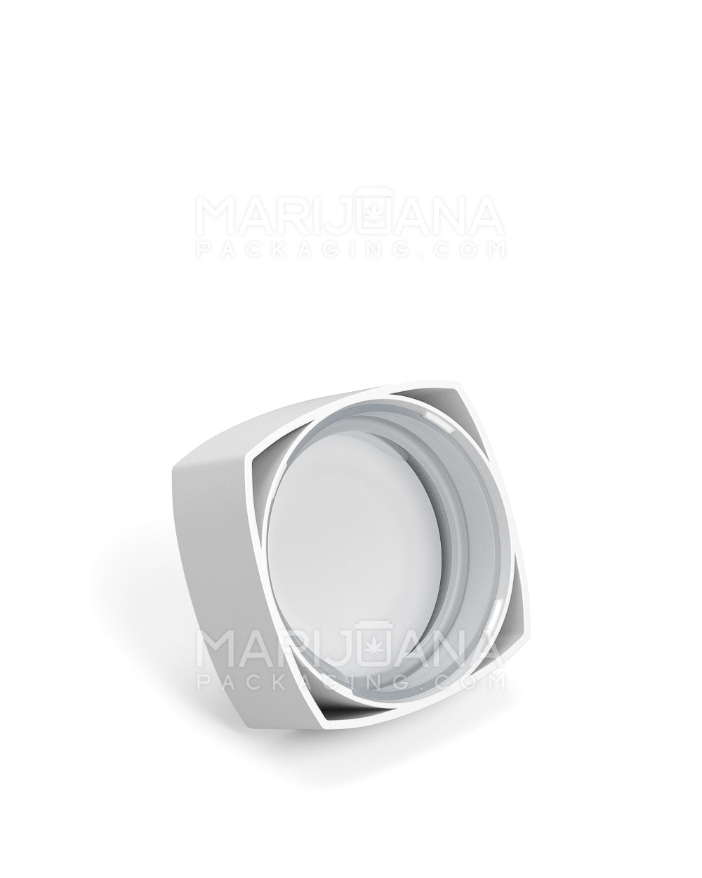 Child Resistant | Push Down & Turn Plastic Pillow PCR Caps w/ Teflon Liner | 32mm - Matte White - 250 Count