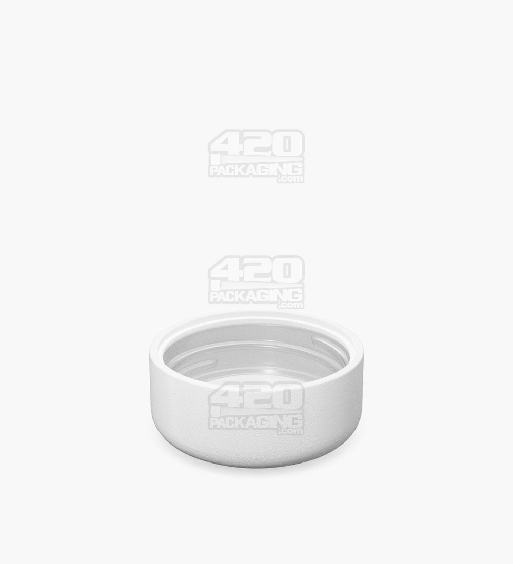 Child Resistant | Smooth Push Down & Turn Plastic Caps w/ Foam Liner | 28mm - Matte White - 504 Count