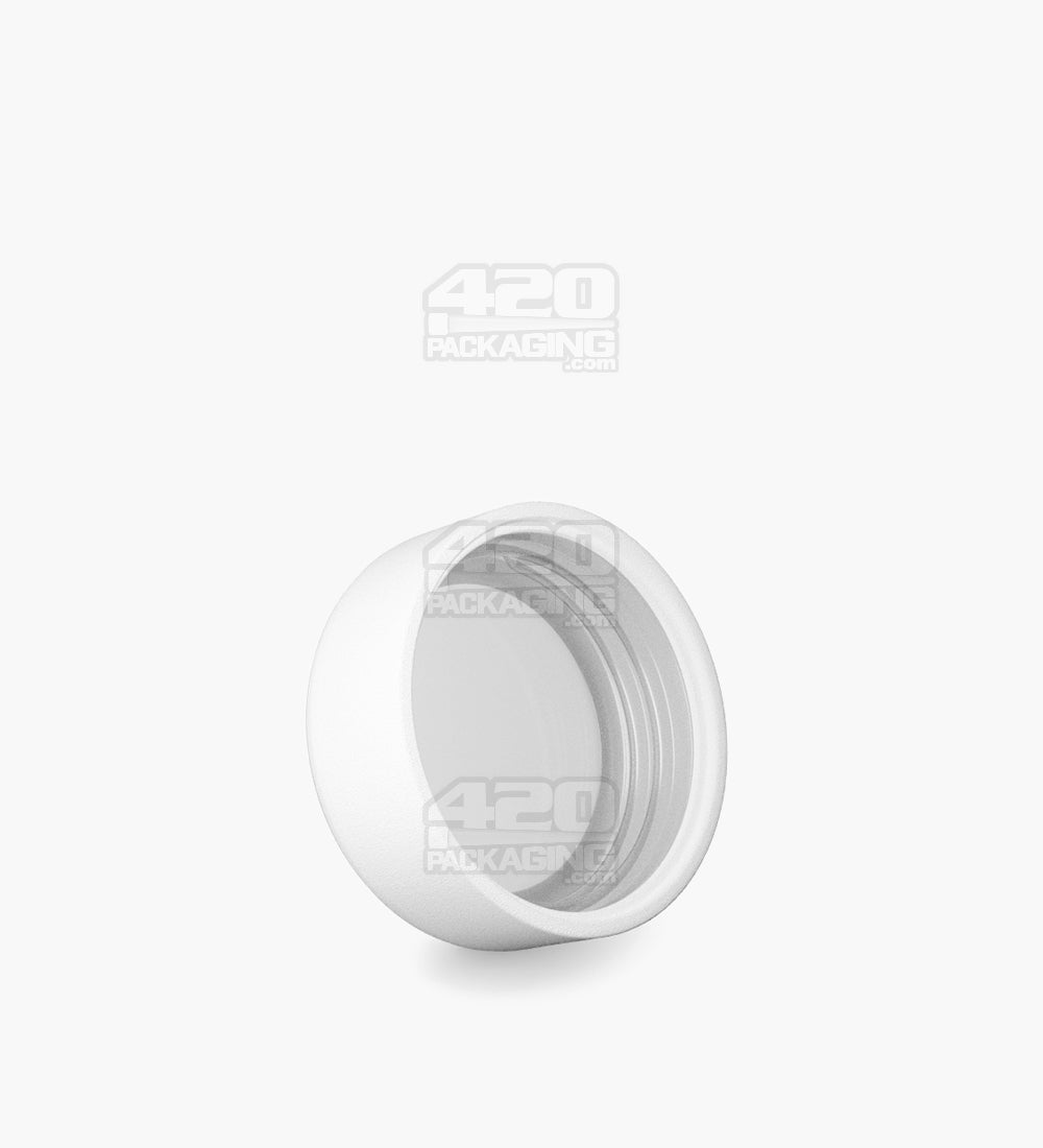 Child Resistant | Smooth Push Down & Turn Plastic Caps w/ Foam Liner | 28mm - Matte White - 504 Count