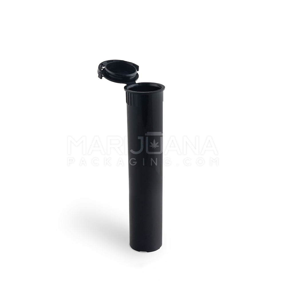 Child Resistant & Tamper Evident | Pop Top Plastic Pre-Roll Tubes | 98mm - Black - Sample