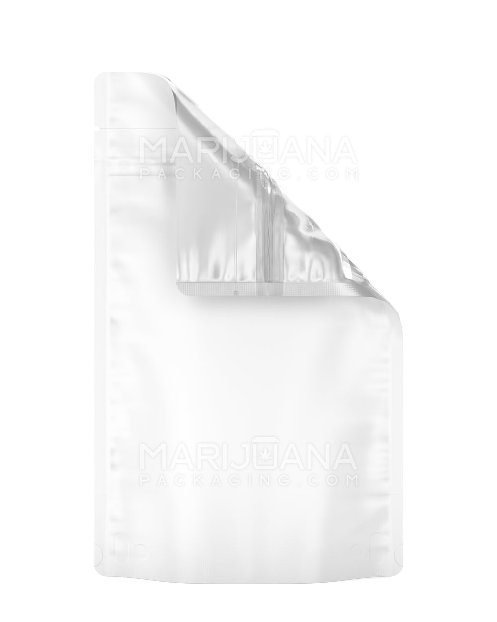 Tamper Evident | Matte White Vista Mylar Bags (Tear Notch) | 5in x 8.1in - 14g - 1000 Count