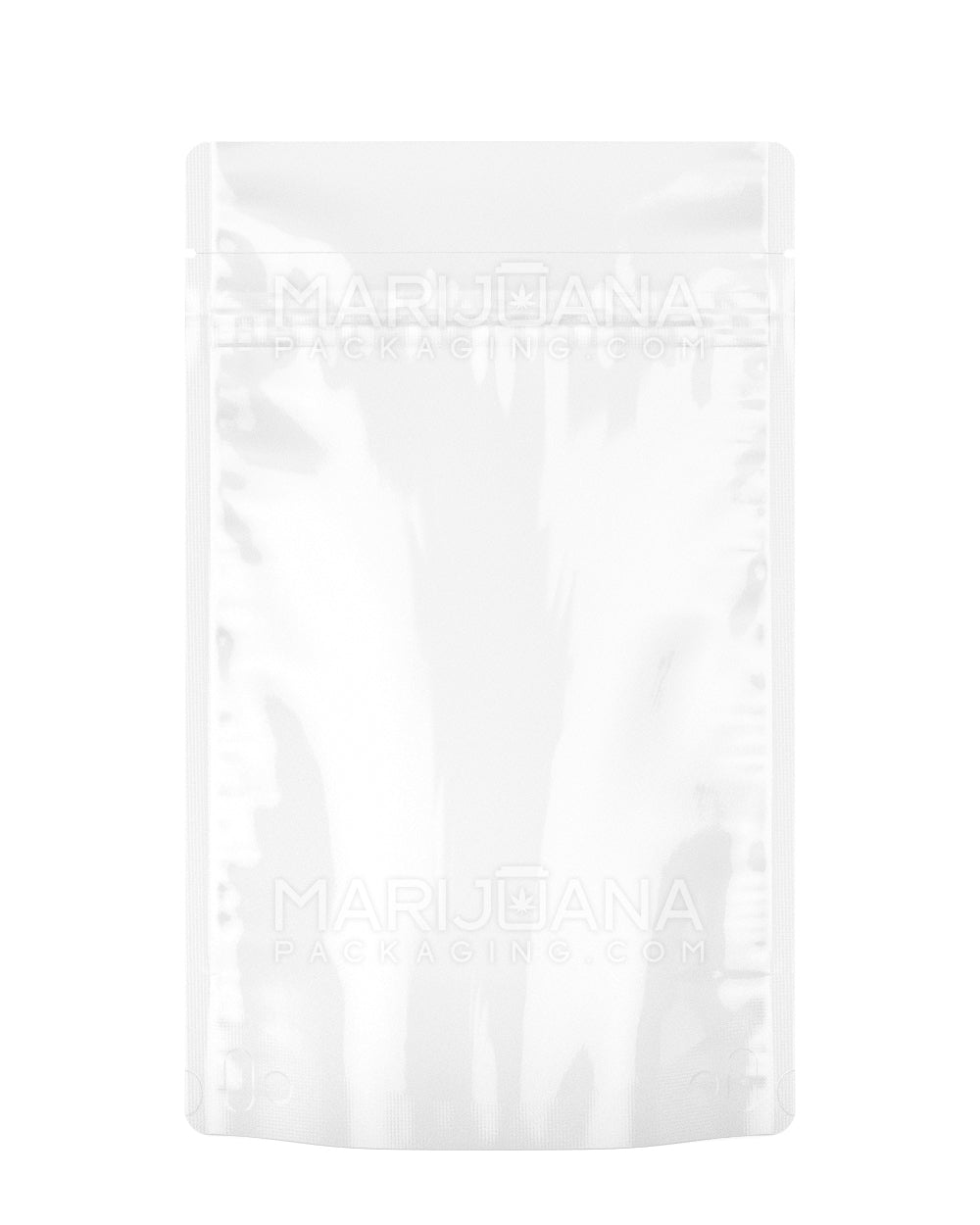 Tamper Evident | Glossy White Vista Mylar Bags (Tear Notch) | 3in x 4.5in - 1g - 1000 Count
