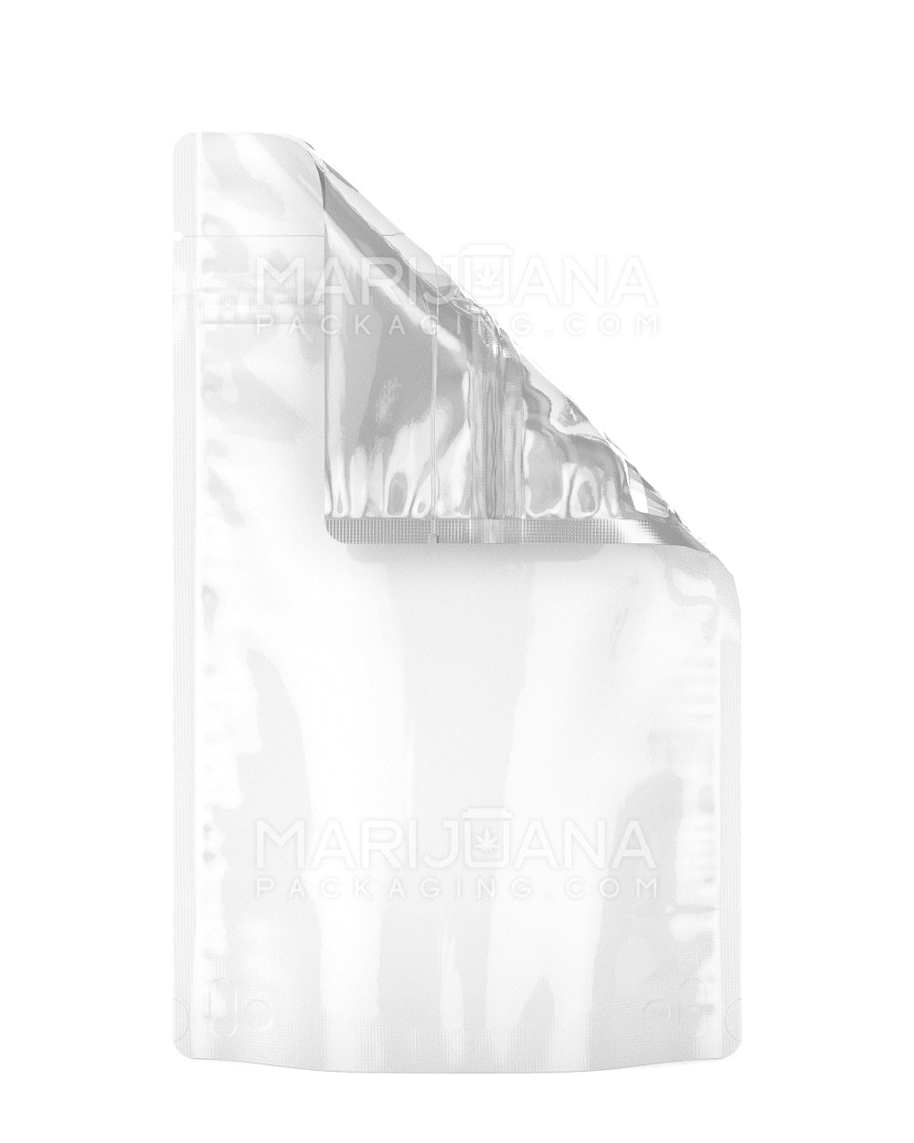 Tamper Evident | Glossy White Mylar Bag (Tear Notch) | 6in x 9.3in - 28g - 1000 Count