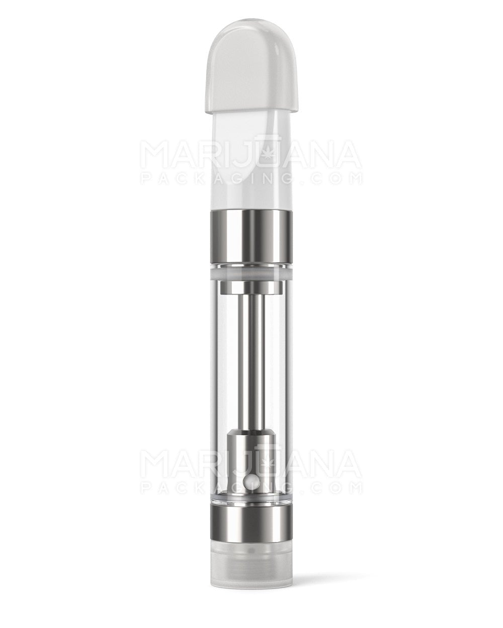Ceramic Core Glass Vape Cartridge with Flat White Plastic Mouthpiece | 1mL - Press On - 100 Count - 9