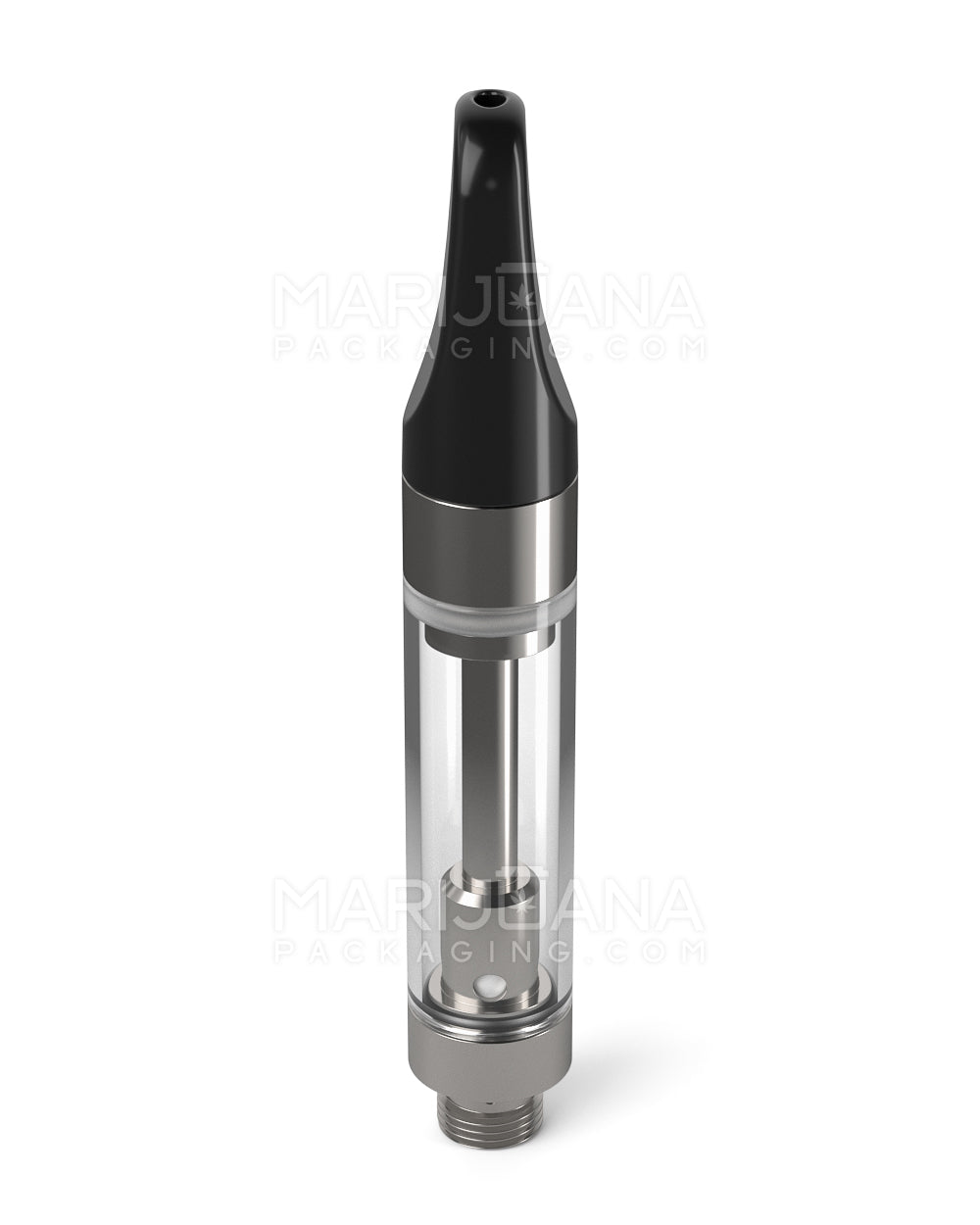Ceramic Core Glass Vape Cartridge with Flat Black Plastic Mouthpiece | 1mL - Press On - 100 Count - 3