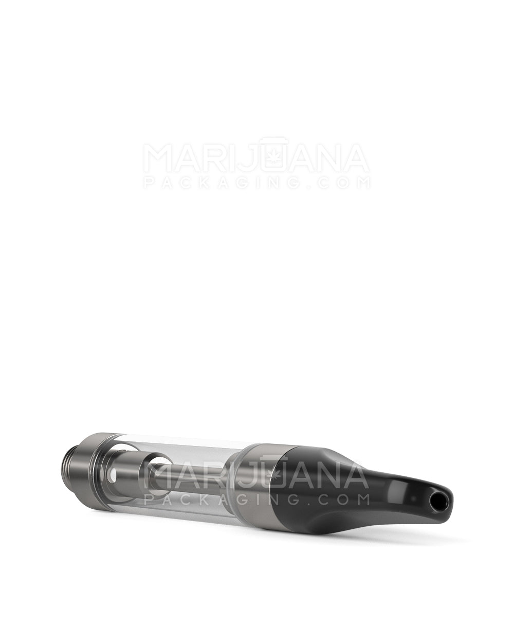 Ceramic Core Glass Vape Cartridge with Flat Black Plastic Mouthpiece | 1mL - Press On - 100 Count - 7