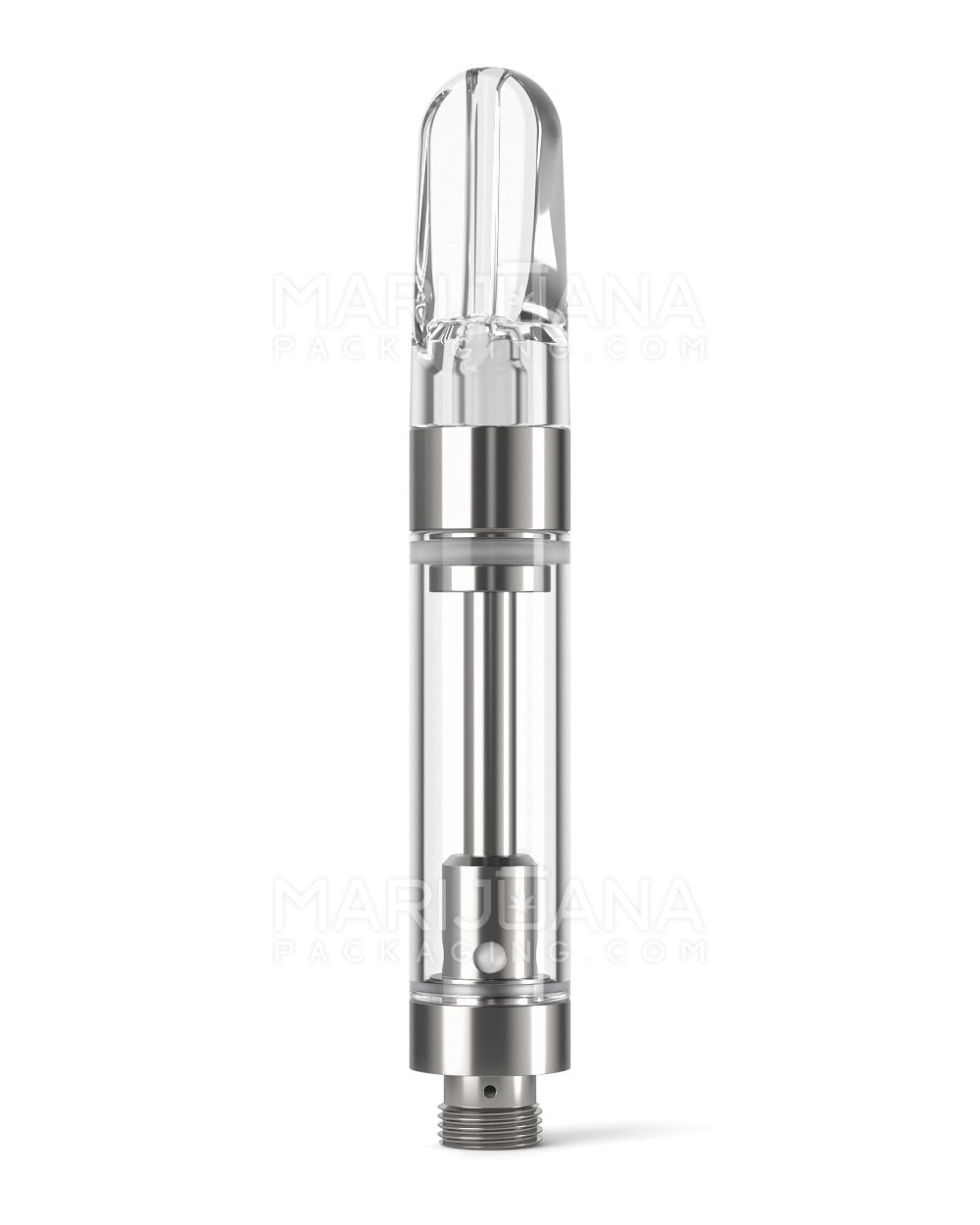 Ceramic Core Glass Vape Cartridge with Flat Clear Plastic Mouthpiece | 1mL - Press On - 100 Count - 1