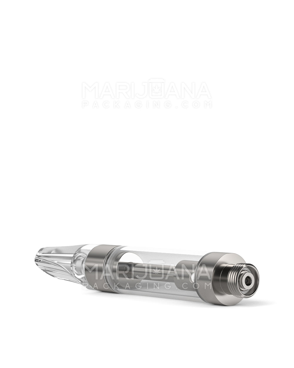 Ceramic Core Glass Vape Cartridge with Flat Clear Plastic Mouthpiece | 1mL - Press On - 100 Count - 7