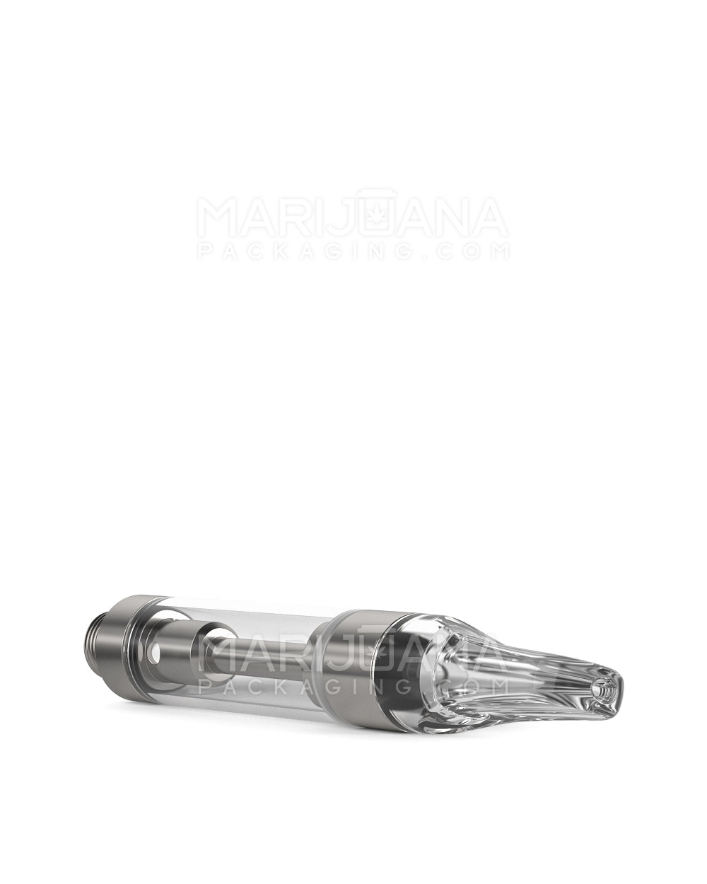 Ceramic Core Glass Vape Cartridge with Flat Clear Plastic Mouthpiece | 1mL - Press On - 100 Count - 6