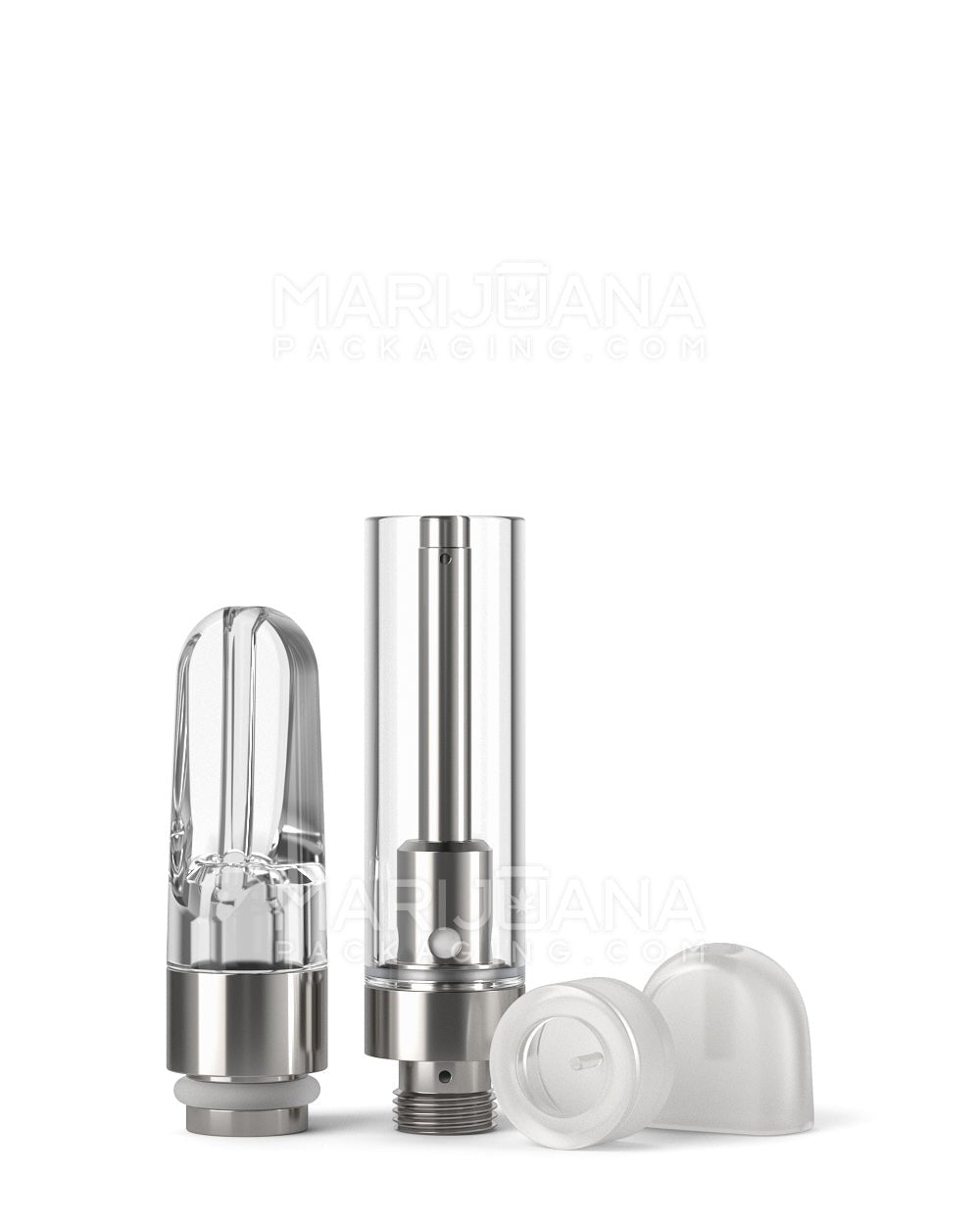 Ceramic Core Glass Vape Cartridge with Flat Clear Plastic Mouthpiece | 1mL - Press On - 100 Count - 4
