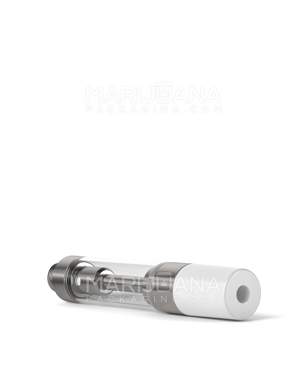 Ceramic Core Glass Vape Cartridge with Round White Plastic Mouthpiece | 1mL - Press On - 100 Count - 7