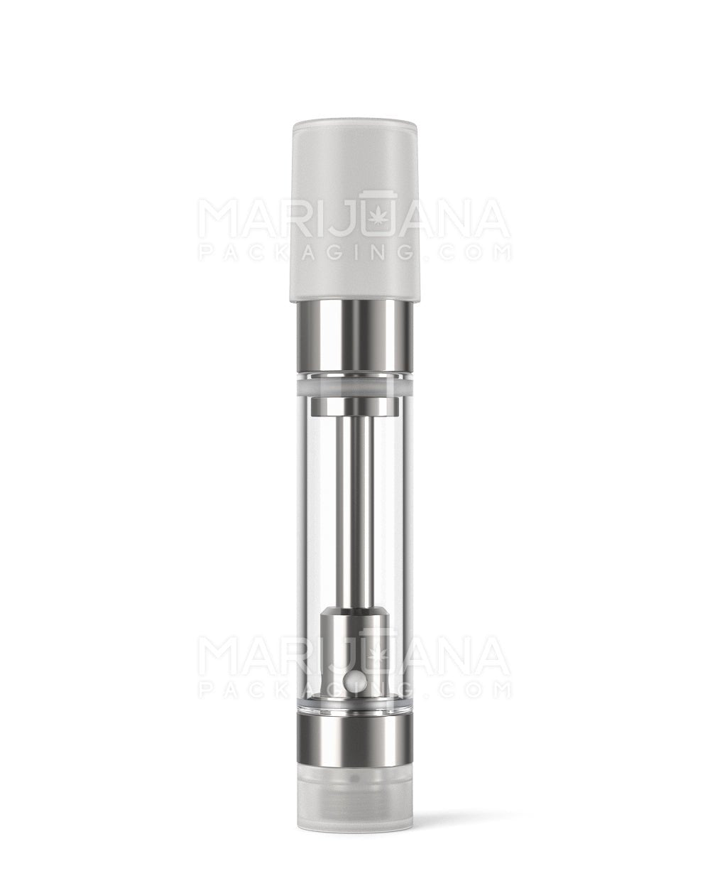 Ceramic Core Glass Vape Cartridge with Round White Plastic Mouthpiece | 1mL - Press On - 100 Count - 9