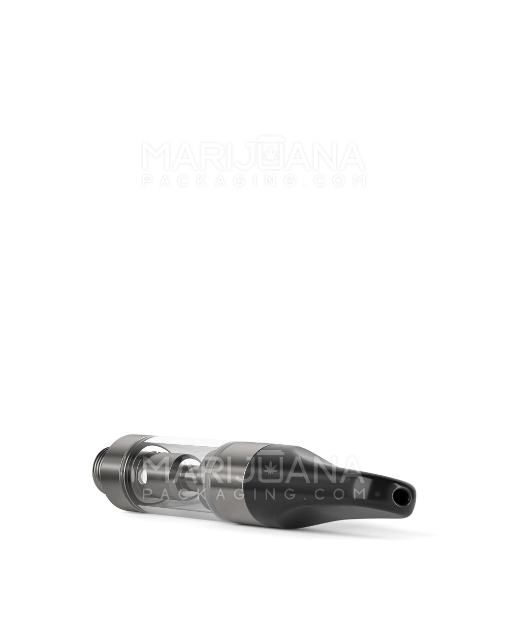 Ceramic Core Glass Vape Cartridge with Flat Black Plastic Mouthpiece | 0.5mL - Press On - 100 Count - 6