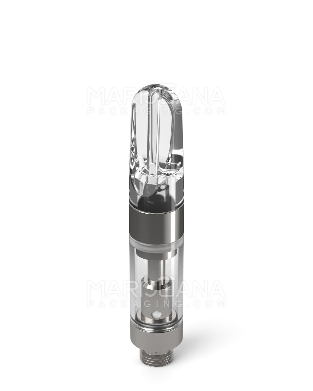 Ceramic Core Glass Vape Cartridge with Flat Clear Plastic Mouthpiece | 0.5mL - Press On - 100 Count - 3