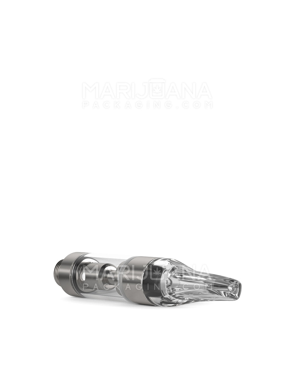 Ceramic Core Glass Vape Cartridge with Flat Clear Plastic Mouthpiece | 0.5mL - Press On - 100 Count - 6