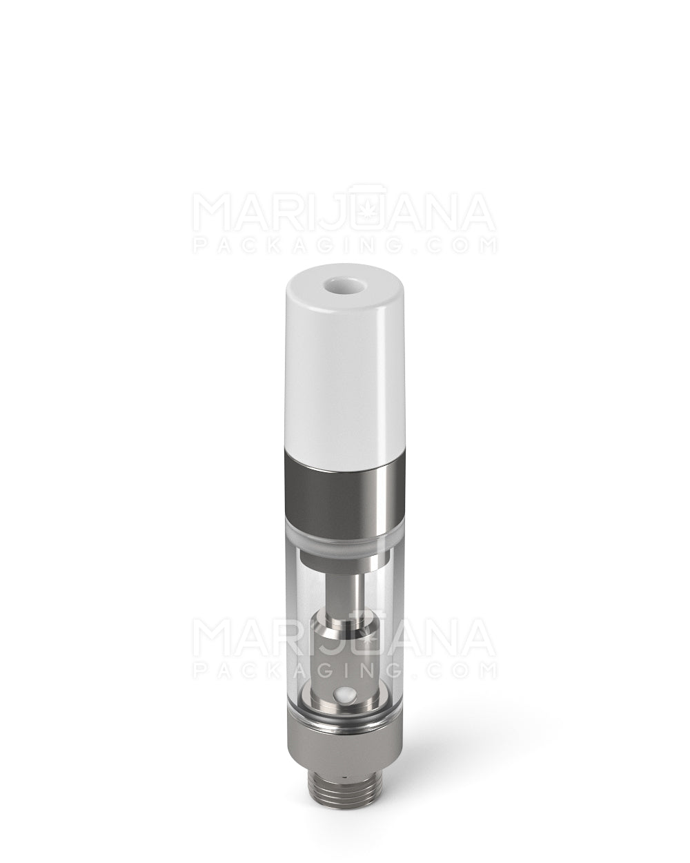 Ceramic Core Glass Vape Cartridge with Round White Plastic Mouthpiece | 0.5mL - Press On - 100 Count - 3
