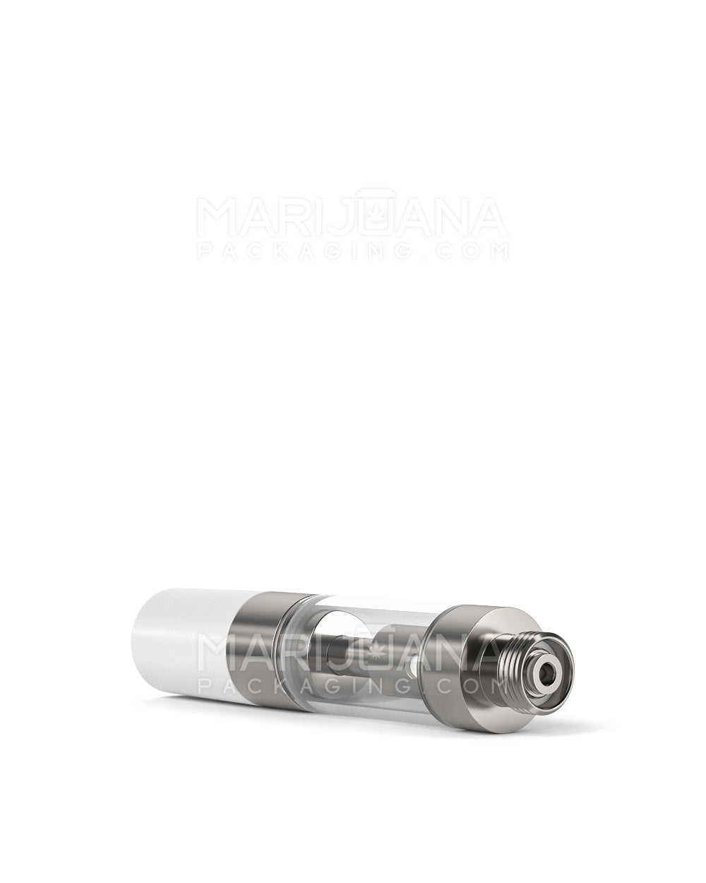 Ceramic Core Glass Vape Cartridge with Round White Plastic Mouthpiece | 0.5mL - Press On - 100 Count - 7