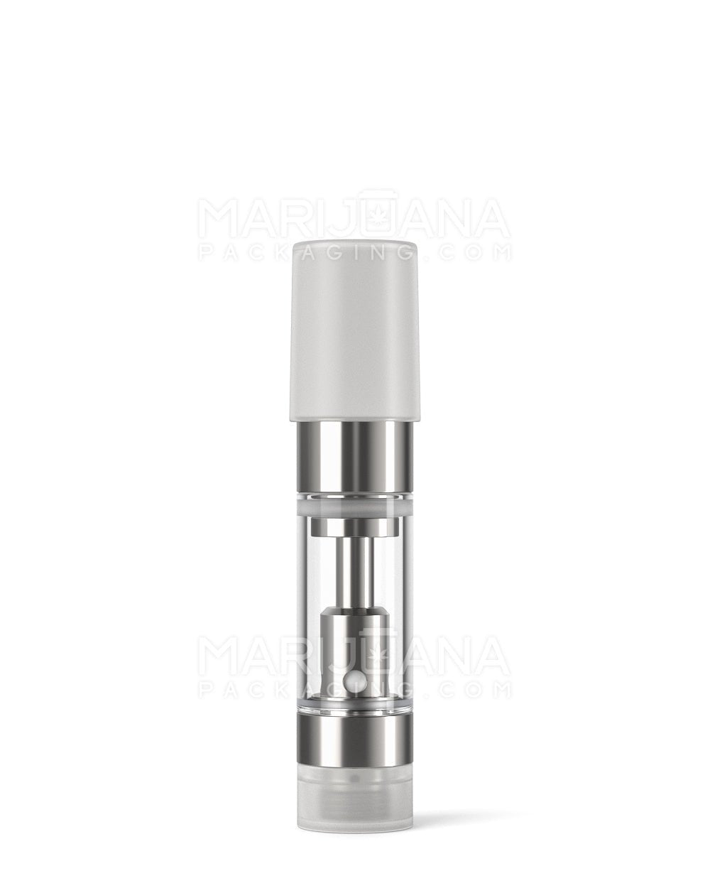 Ceramic Core Glass Vape Cartridge with Round White Plastic Mouthpiece | 0.5mL - Press On - 100 Count - 9