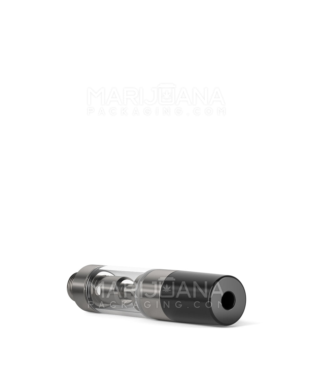 Ceramic Core Glass Vape Cartridge with Round Black Plastic Mouthpiece | 0.5mL - Press On - 100 Count - 6