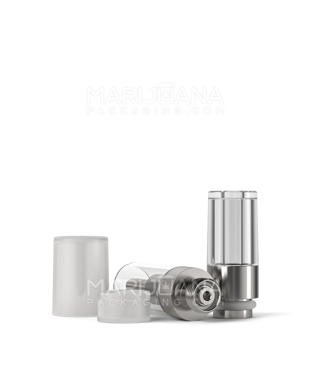 Ceramic Core Glass Vape Cartridge with Round Clear Plastic Mouthpiece | 0.5mL - Press On - 100 Count - 5