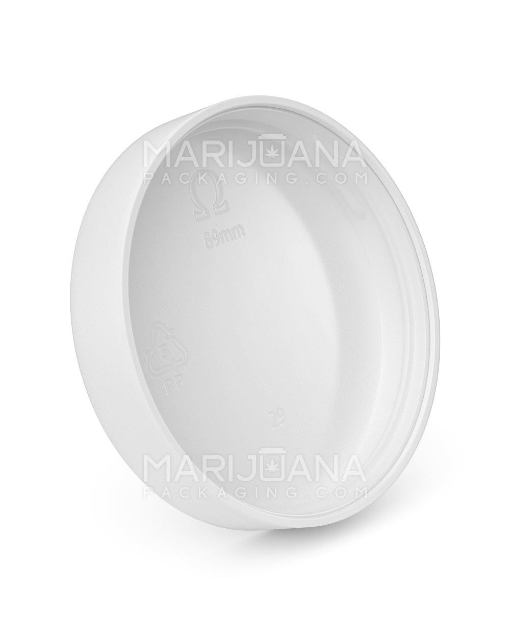 Child Resistant | Smooth Push Down & Turn Plastic Caps | 89mm - Semi Gloss White - 205 Count