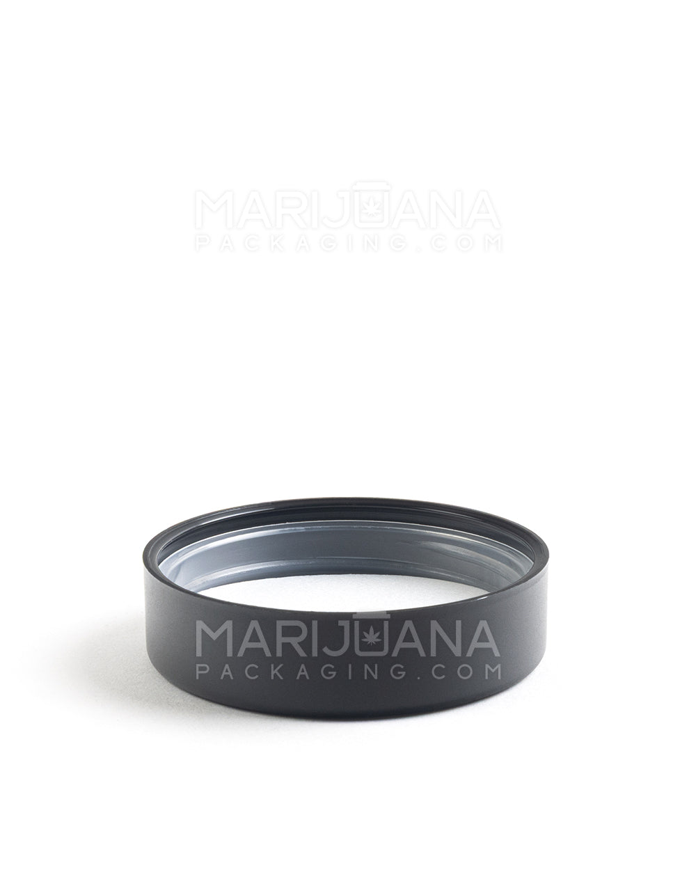 Child Resistant | Smooth Push Down & Turn Plastic Caps w/ Pressure Seal Liner | 50mm - Matte Black - 100 Count